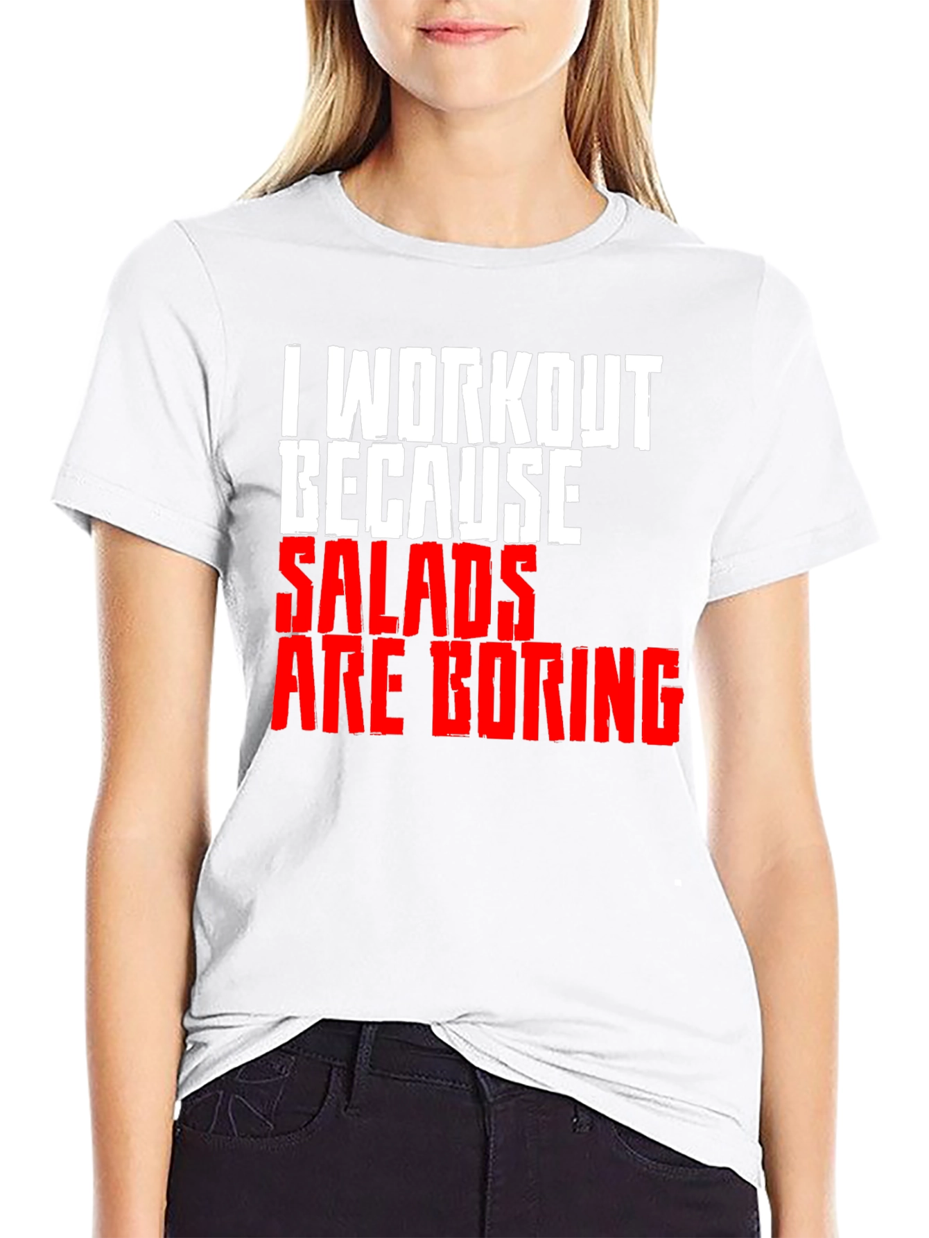 Black Workout Because Salads Are Boring T-Shirt view 9