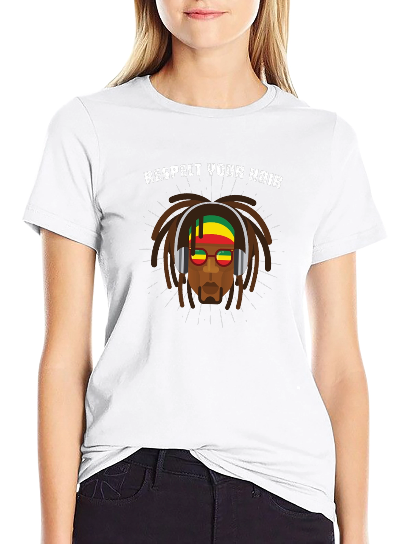 Black Respect Your Hair T-Shirt - Reggae Style view 9