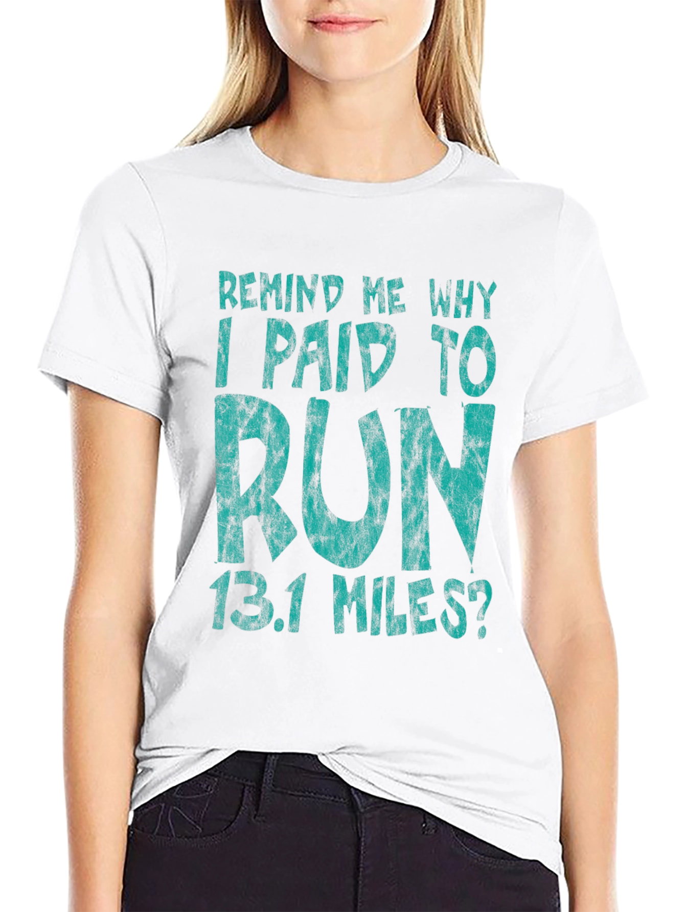 Black Funny Running T-Shirt - 13.1 Miles Half Marathon Tee view 9