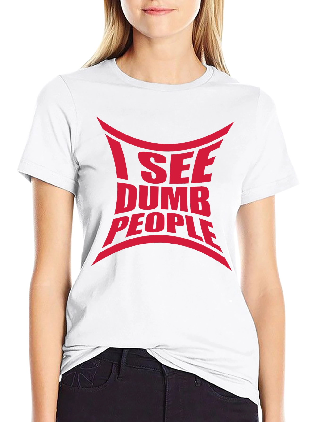 Black I See Dumb People Graphic Tee view 9