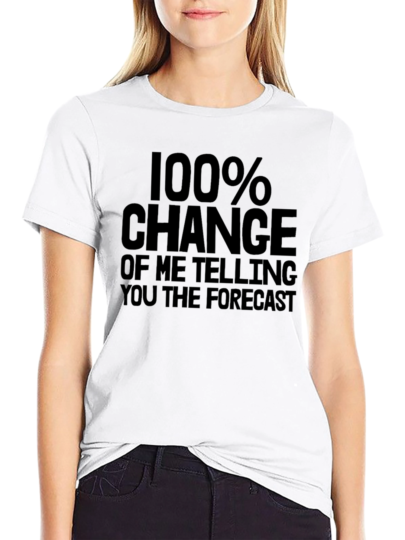 Black Funny Forecast T-Shirt | 100% Chance Weather Joke Tee view 9
