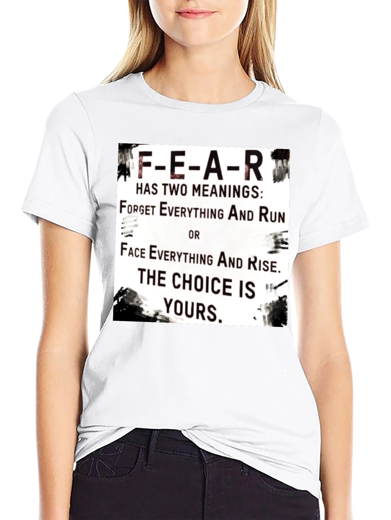 Black Motivational FEAR T-Shirt: Choice Is Yours Graphic Tee view 9
