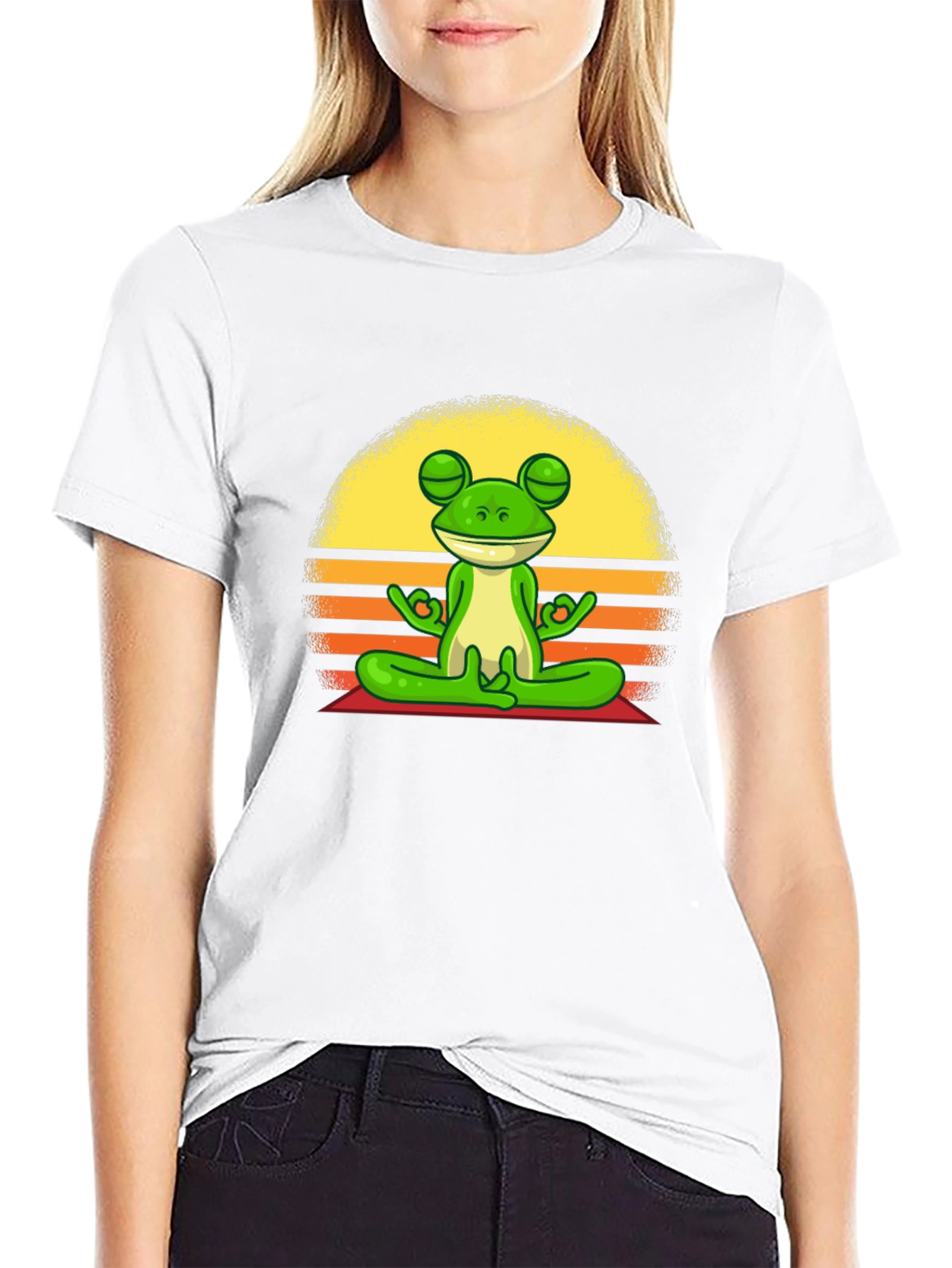 Black Meditating Frog T-Shirt - Zen Vibe Tee view 9