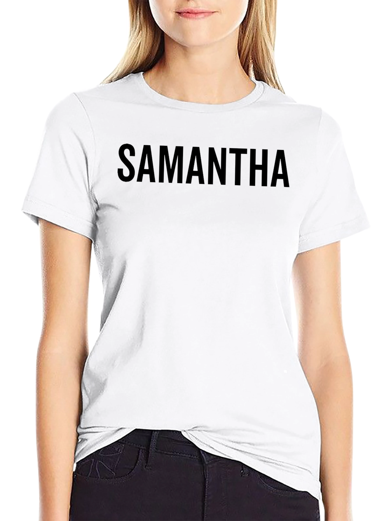 Black Samantha Personalized Black T-Shirt view 9