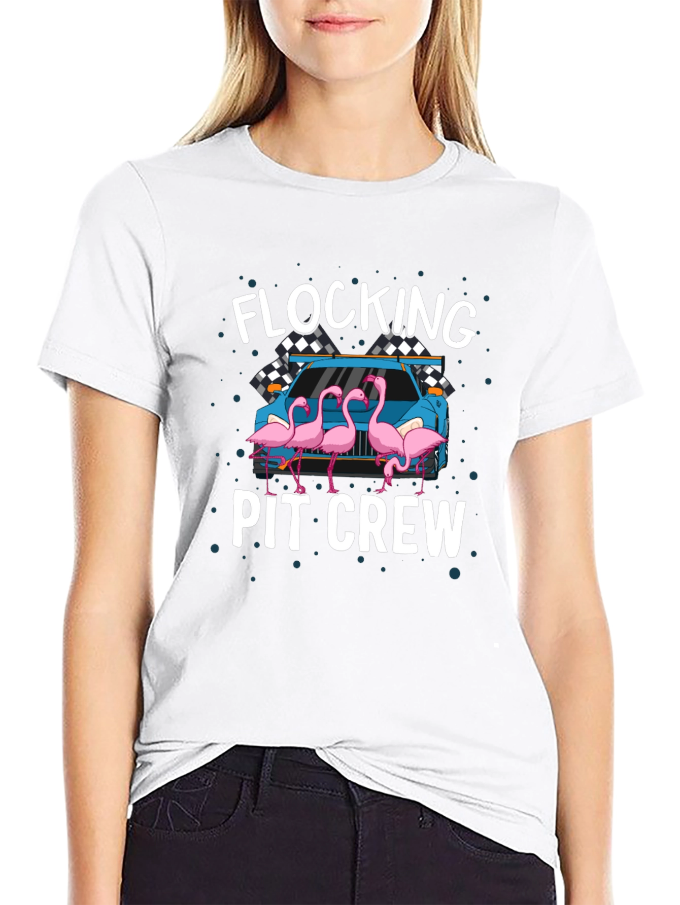 Black Flocking Pit Crew T-Shirt view 9