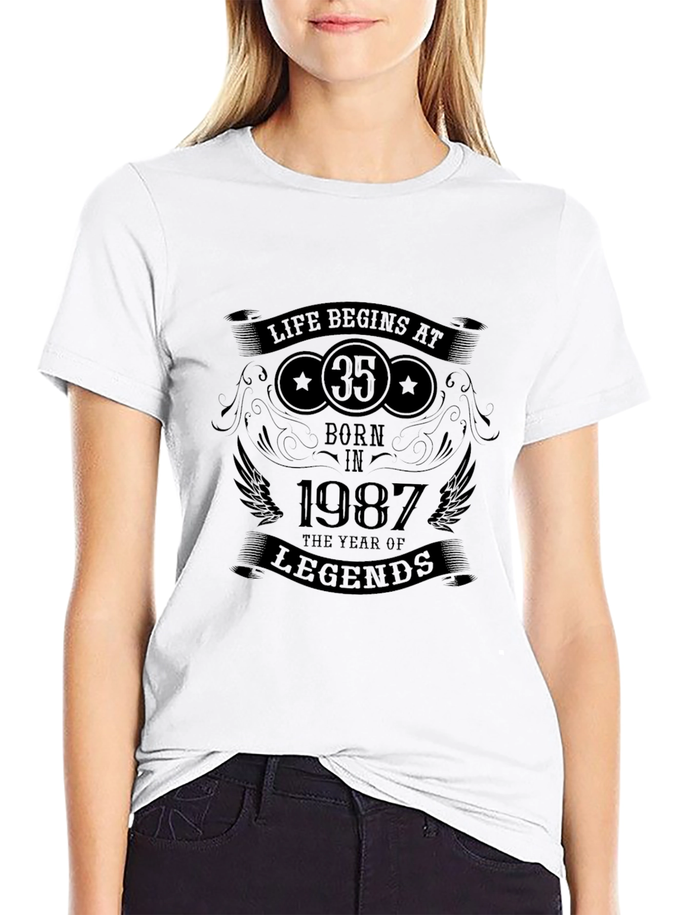 Black Life Begins at 35 Born in 1987 T-Shirt view 9