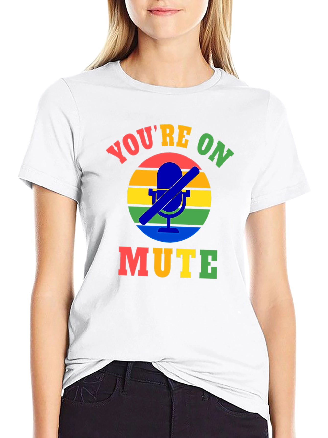 Black You're On Mute T-Shirt - Funny Zoom Call Shirt view 9