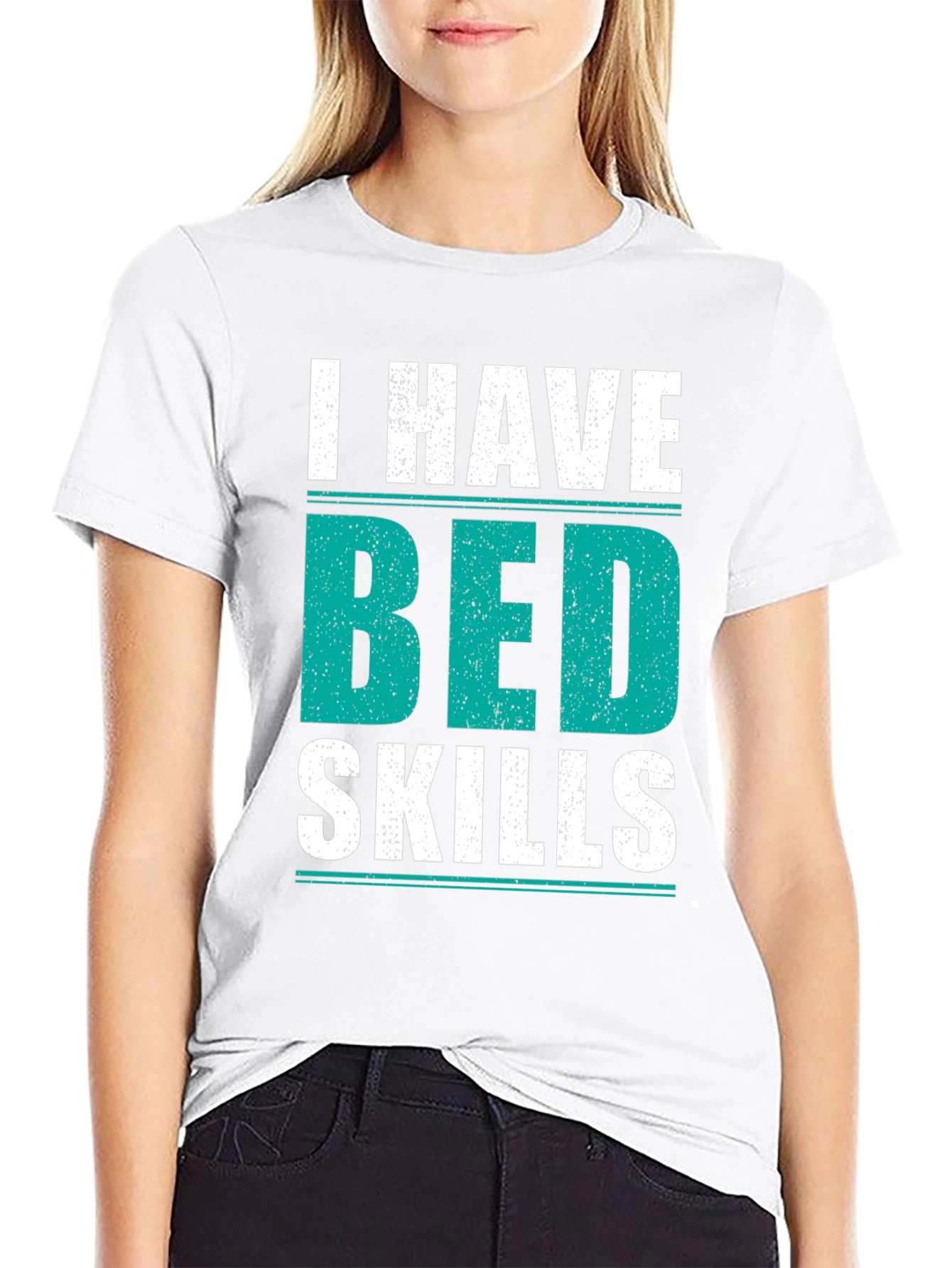 Black I Have Bed Skills Graphic T-Shirt view 9