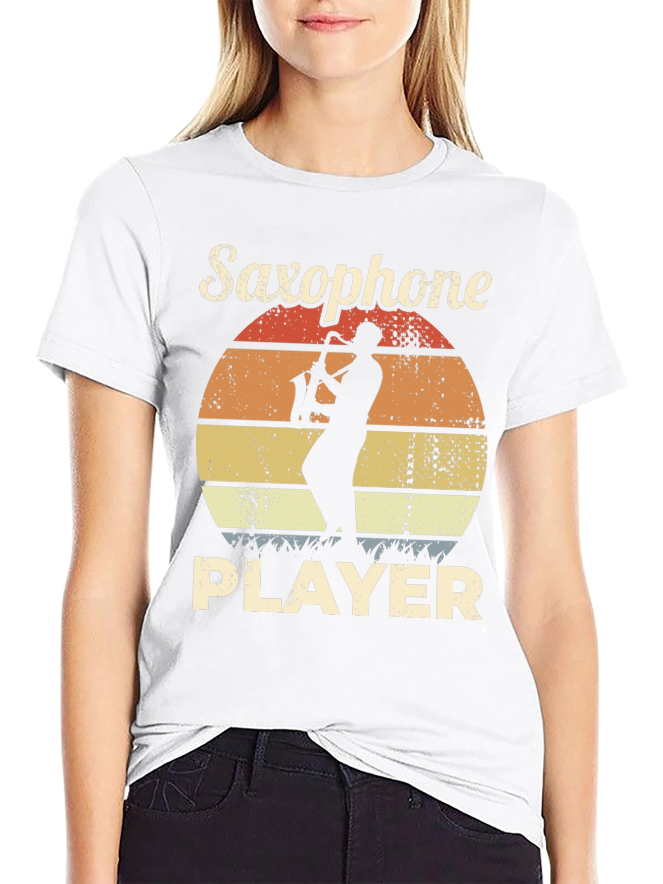 Black Saxophone Player Graphic T-Shirt view 9