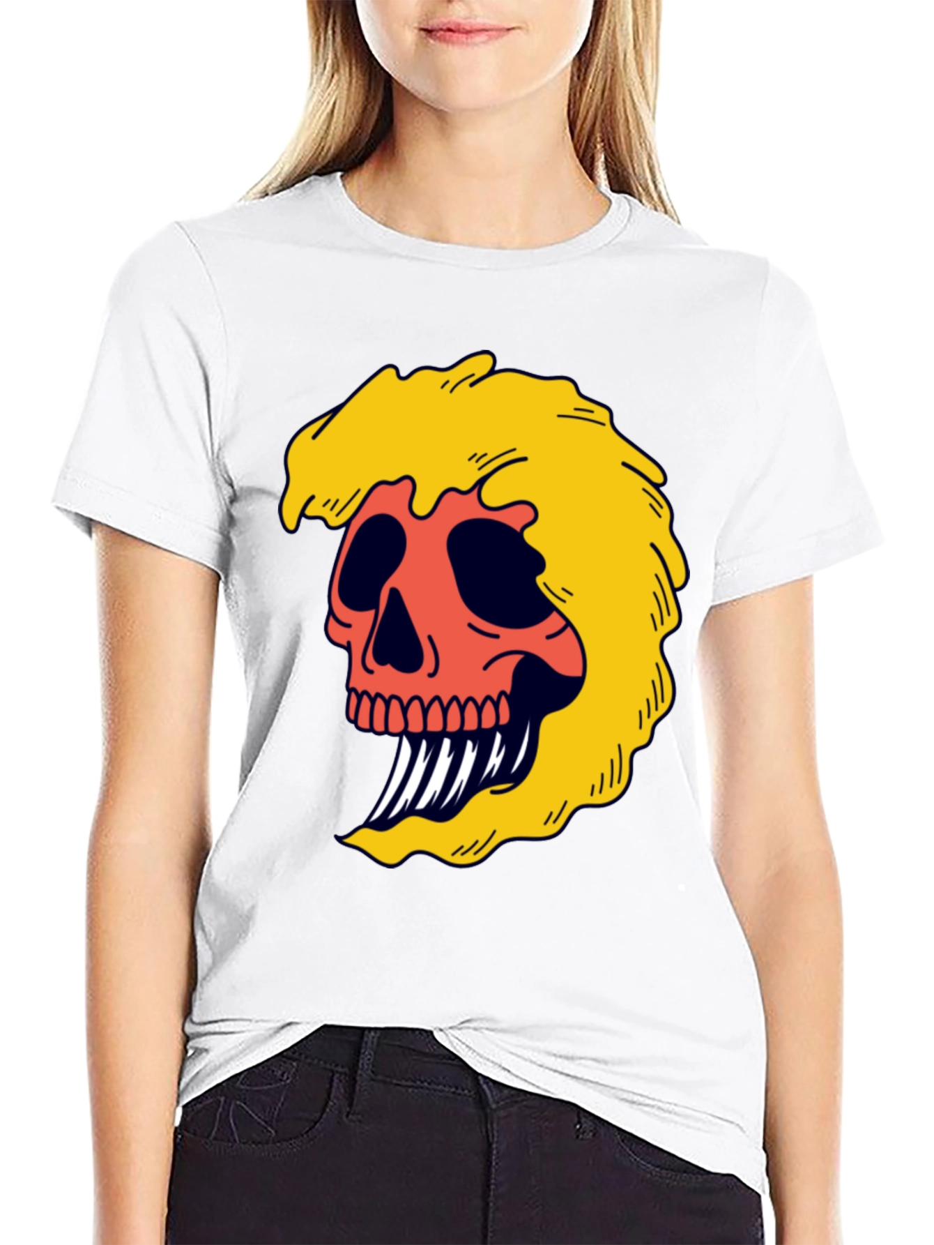 Black Skull Graphic Tee - Bold & Edgy Black T-Shirt view 9