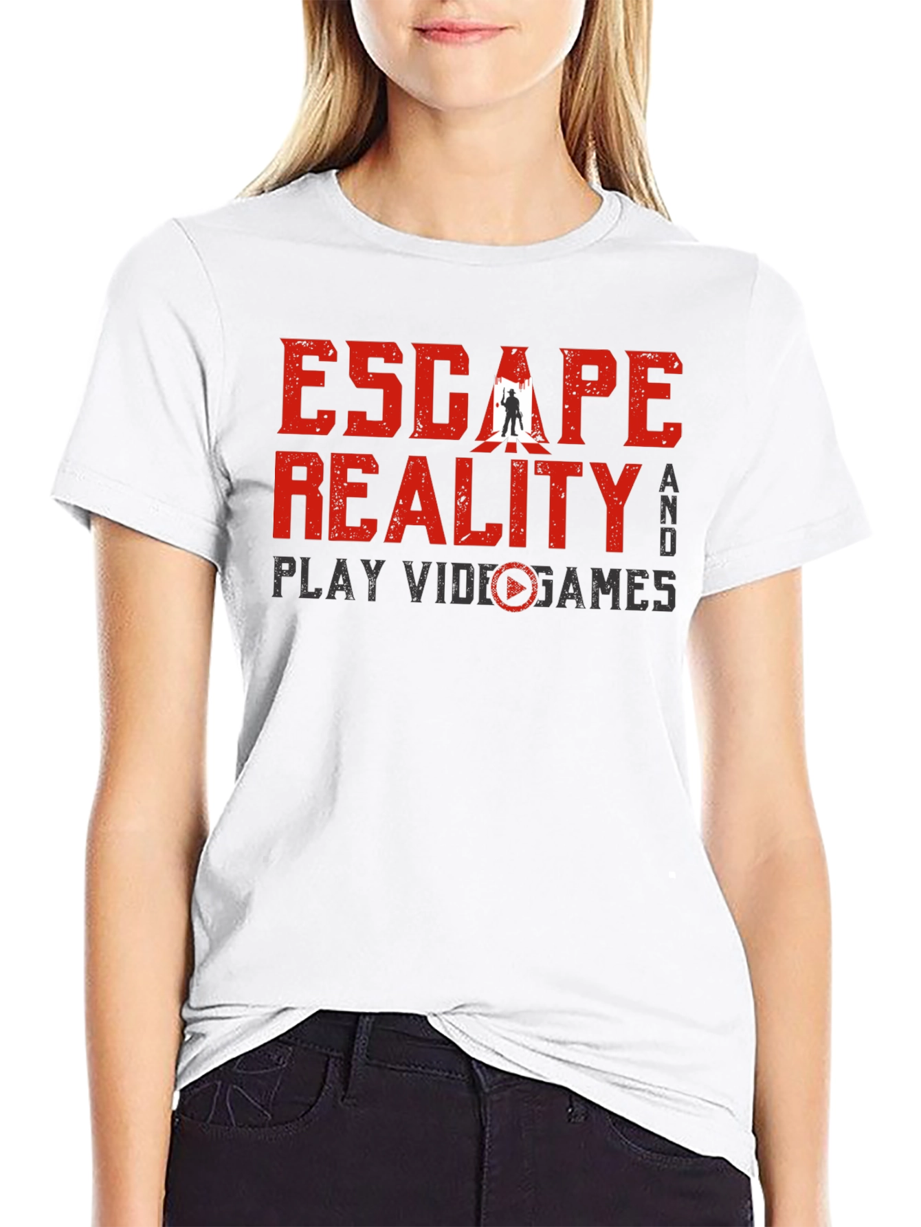 Black Escape Reality Video Game Black T-Shirt view 9