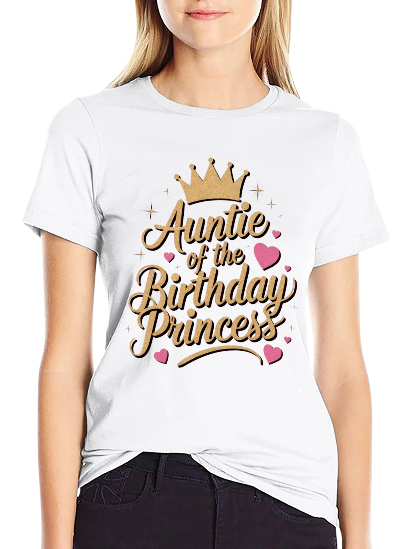Black Auntie of the Birthday Princess T-Shirt view 9