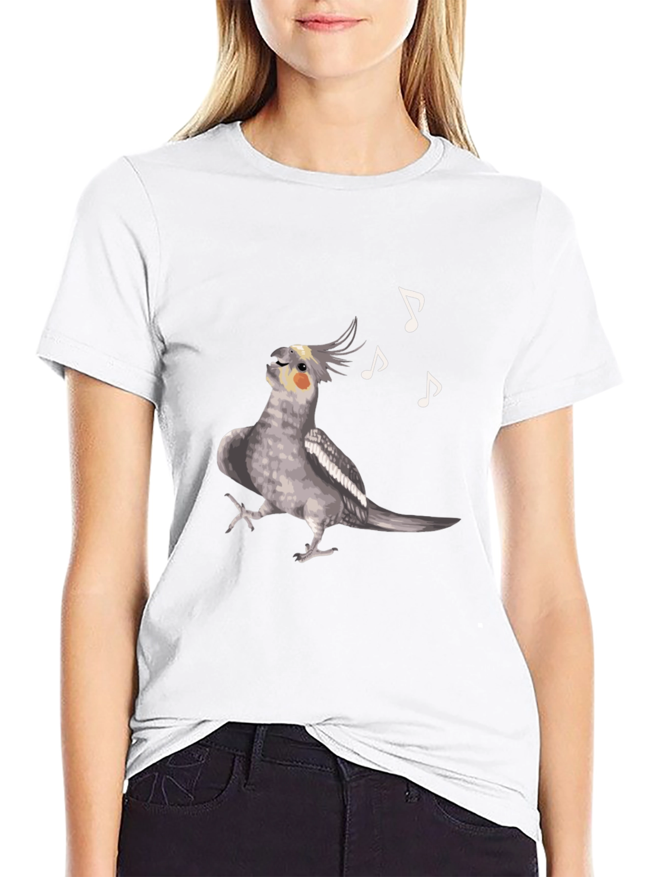 Black Singing Cockatiel Graphic Tee view 9