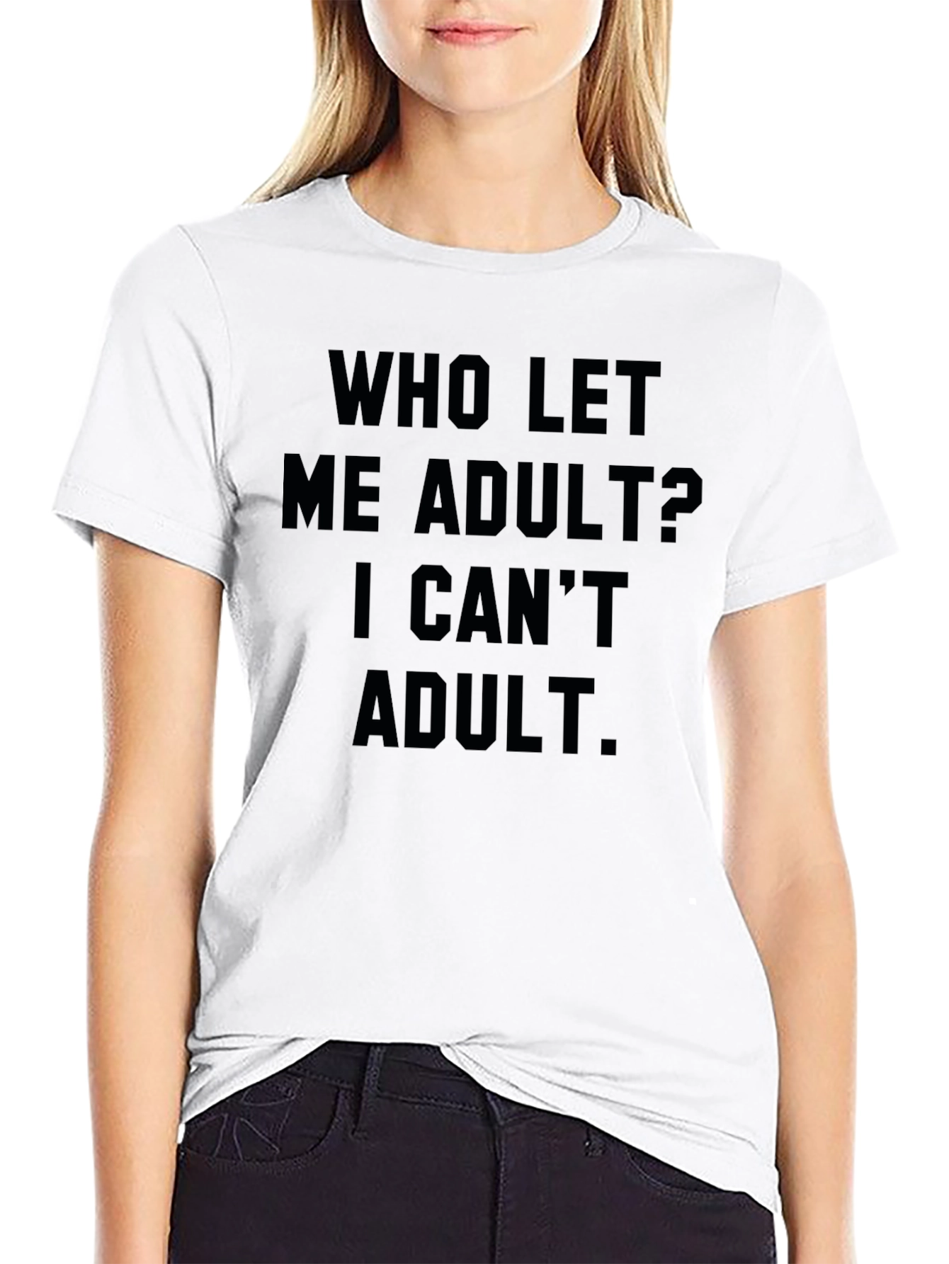 Black Funny Adulting T-Shirt - Who Let Me Adult? view 9