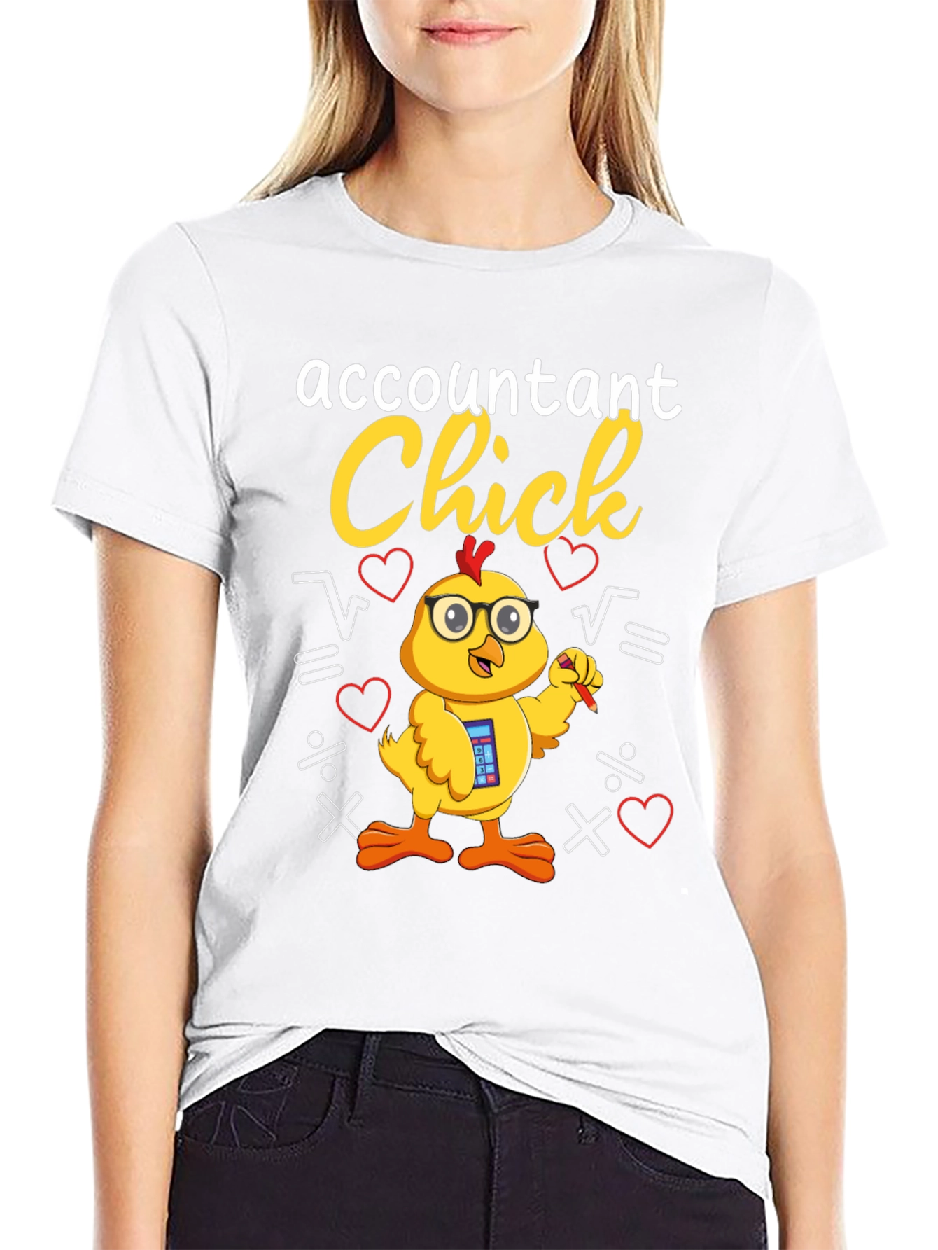 Black Accountant Chick T-Shirt - Funny Accountant Gift view 9