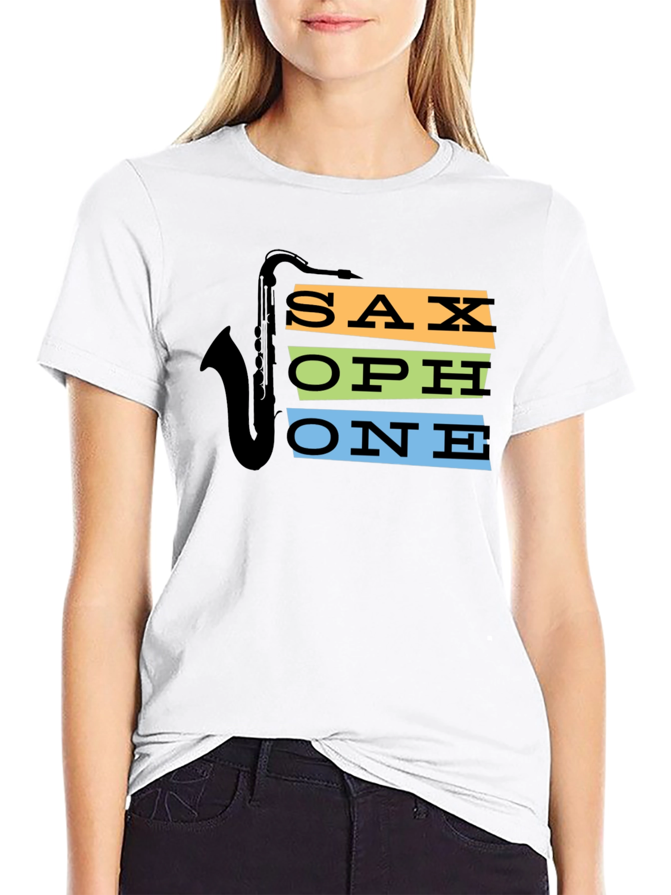 Black Saxophone Graphic Tee - Cool Music Lover Shirt view 9