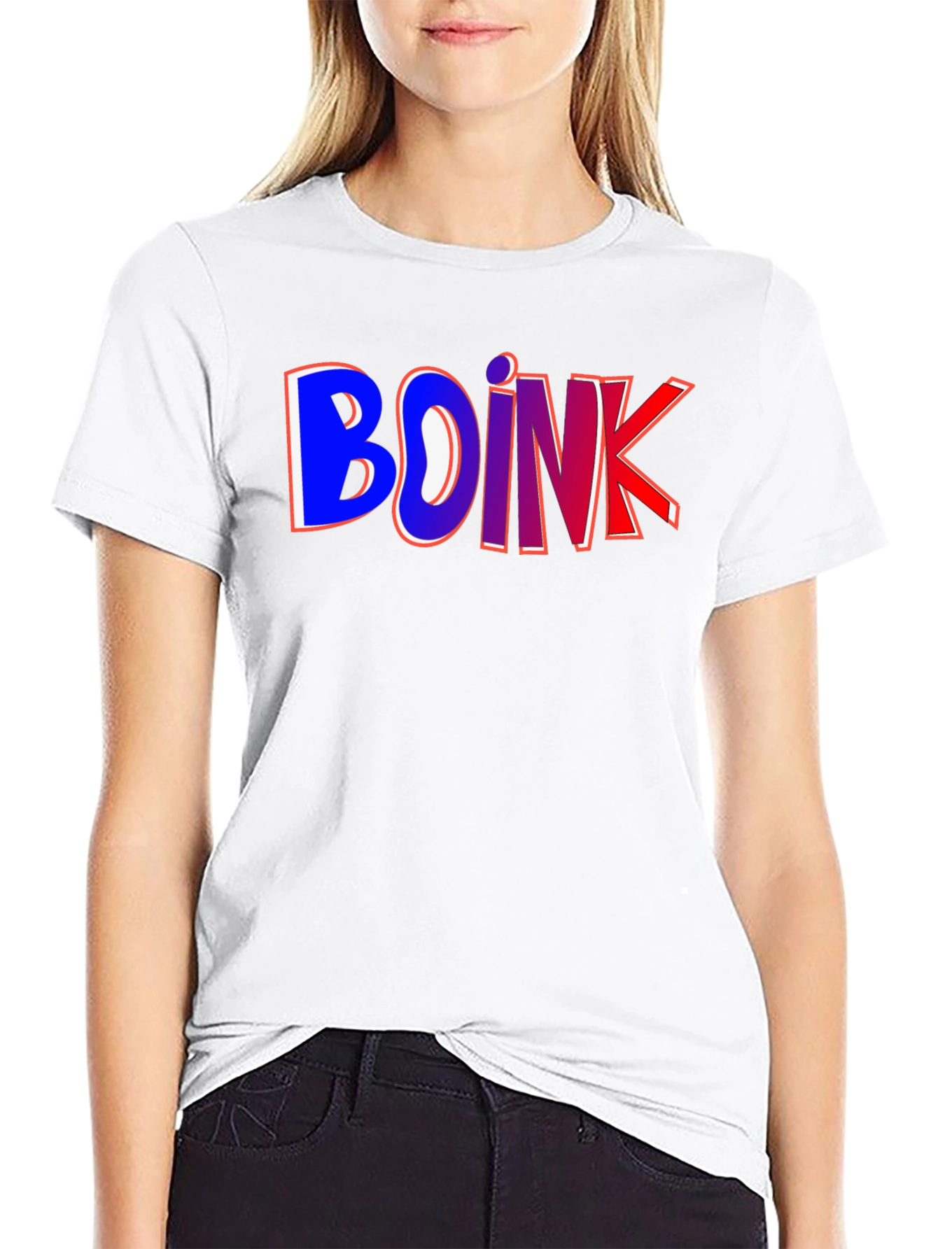 Black Boink Graphic T-Shirt - Crew Neck Cotton Tee view 9
