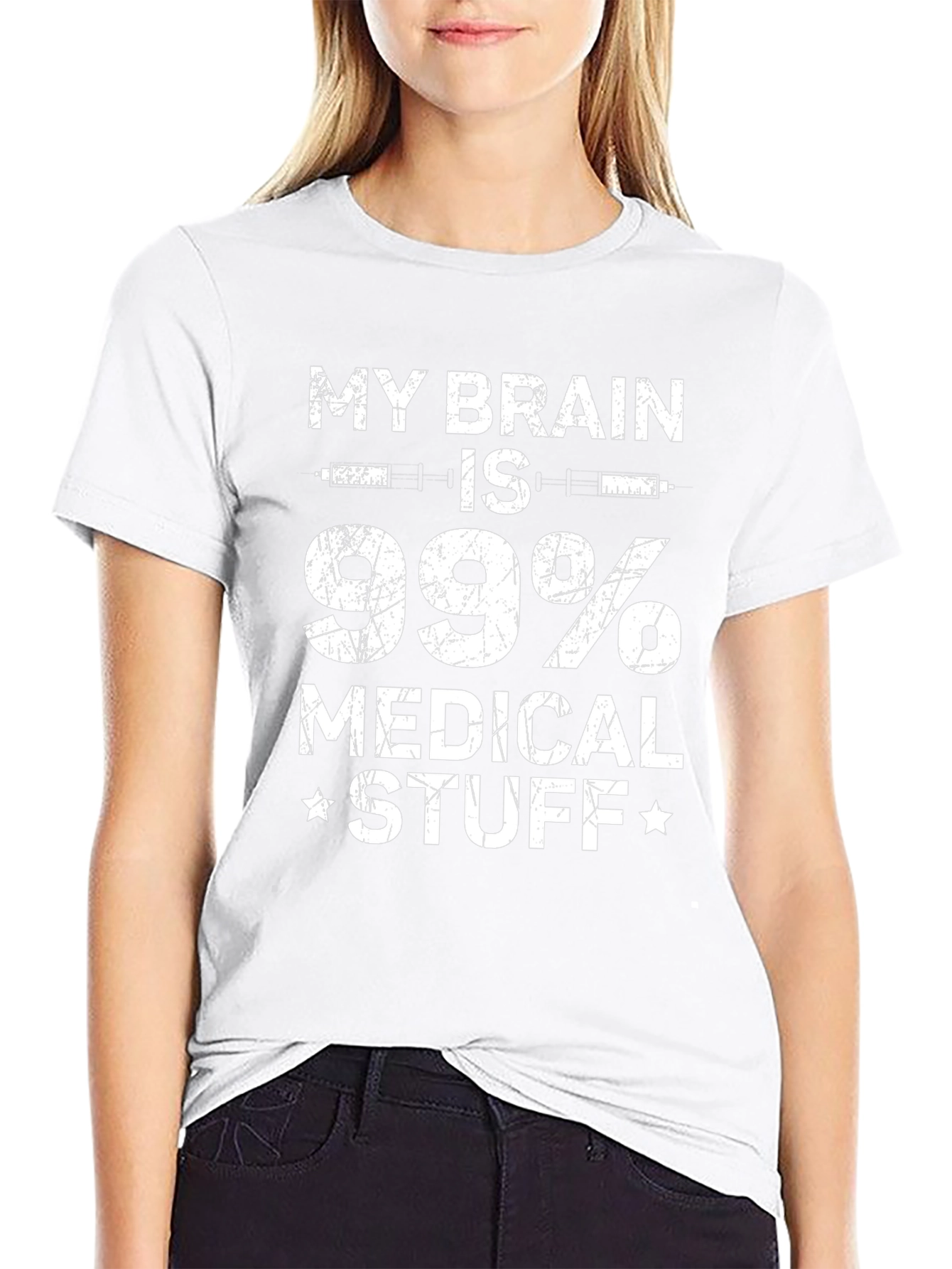 Black My Brain is 99% Medical Stuff T-Shirt view 9