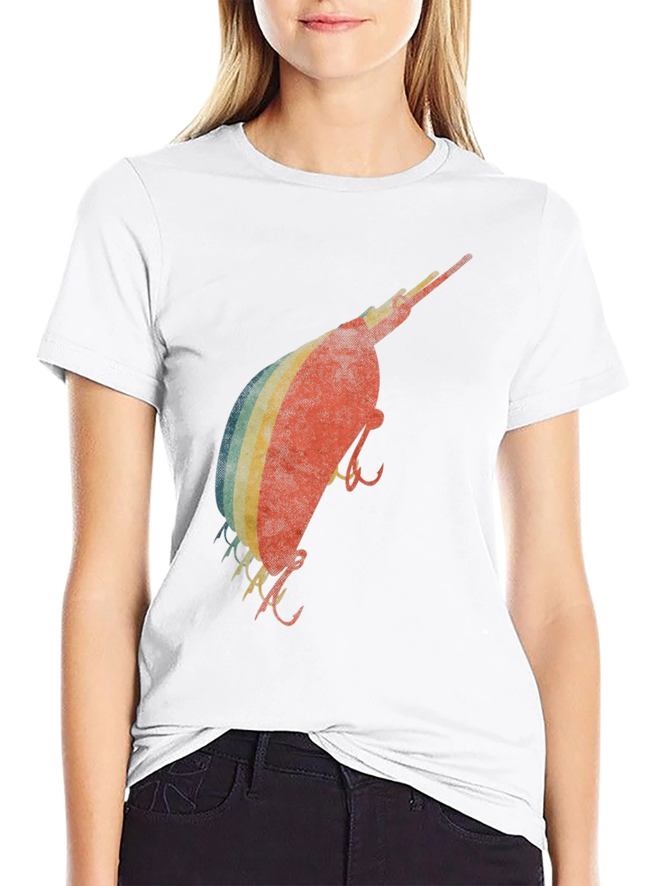 Black Vintage Fishing Lure Graphic Tee - Retro Angler T-Shirt view 9