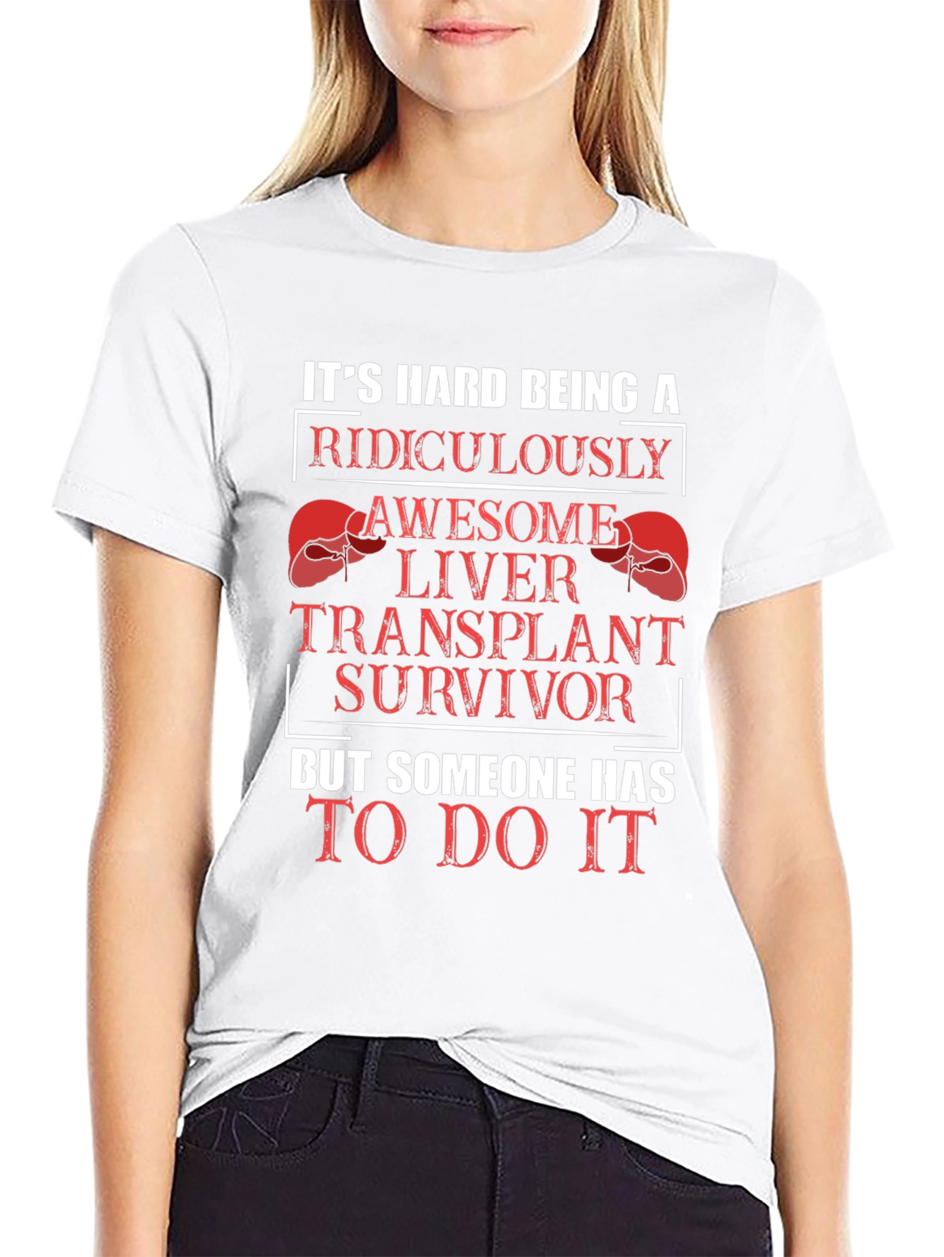 Black Funny Liver Transplant Survivor Graphic T-Shirt view 9