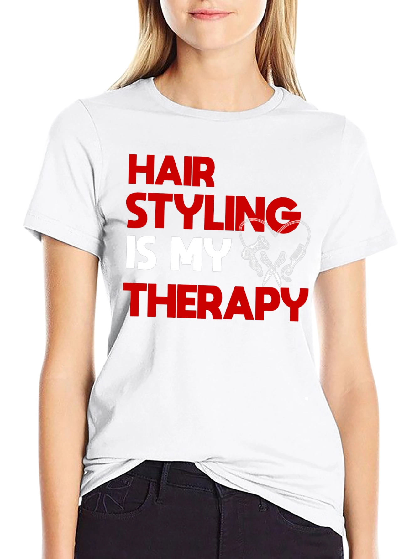 Black Hair Styling Is My Therapy Graphic Tee view 9