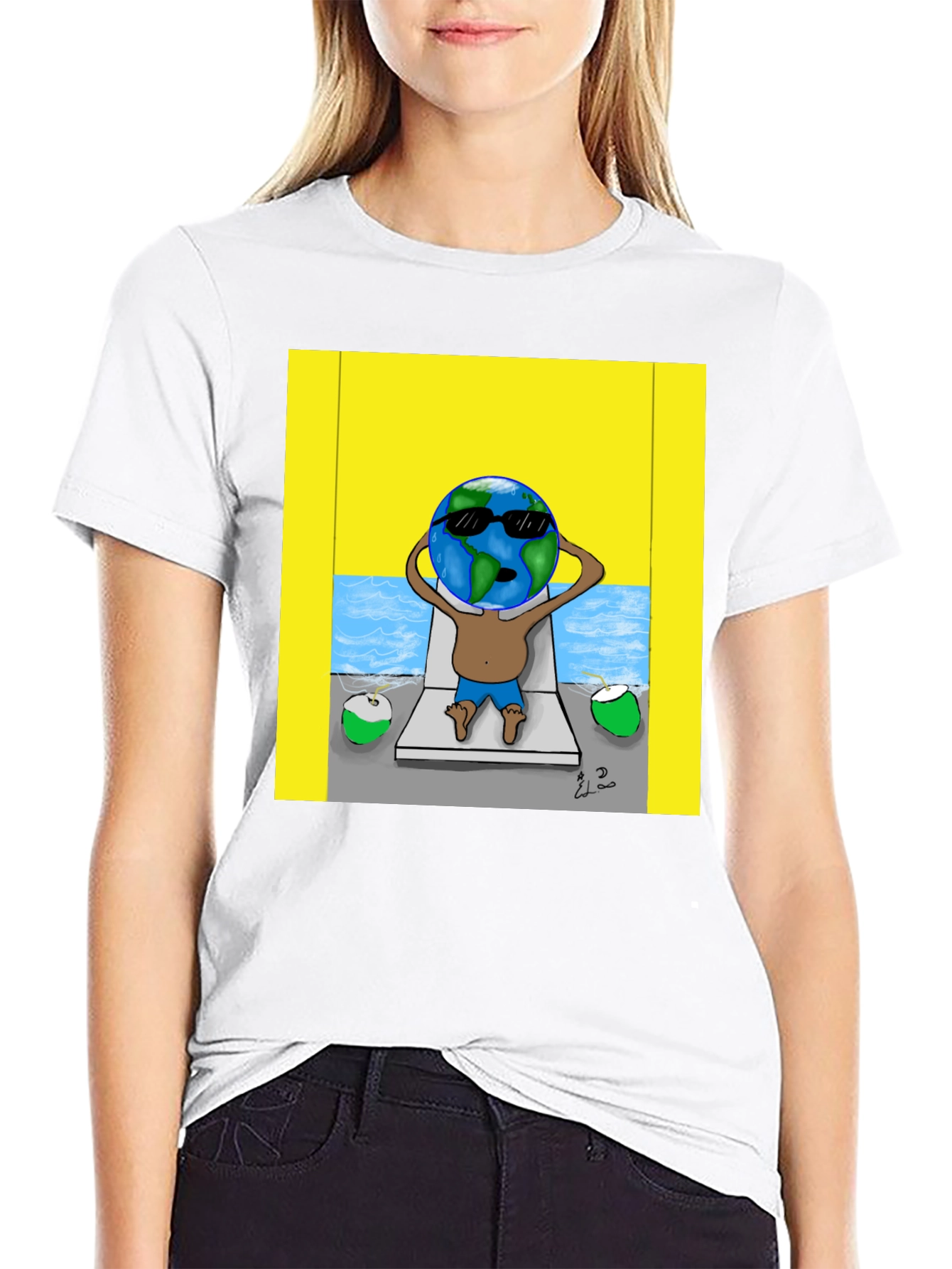 Black Earth Globe Beach T-Shirt view 9