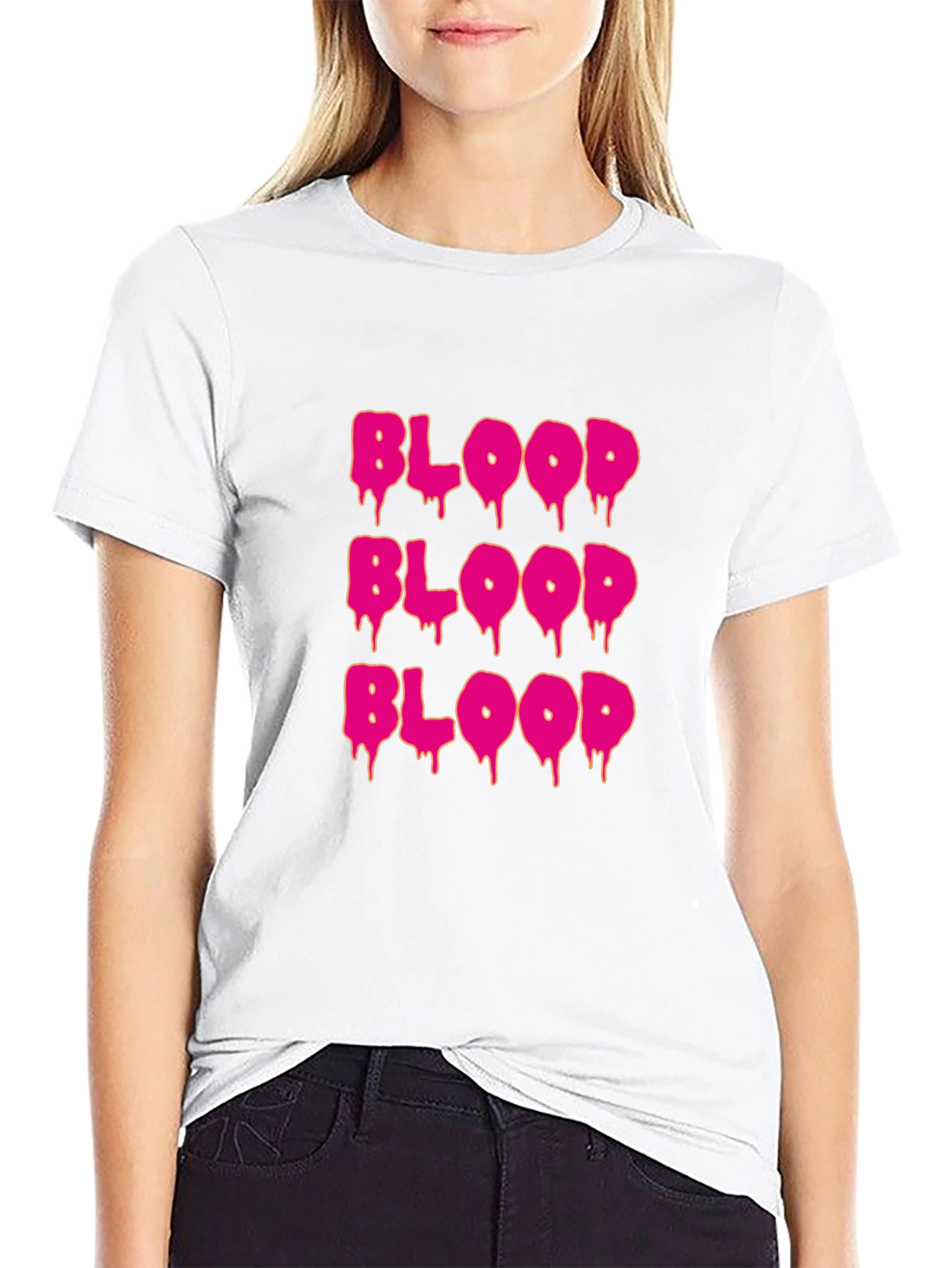 Black Blood Drip Graphic Tee - Statement T-Shirt view 9