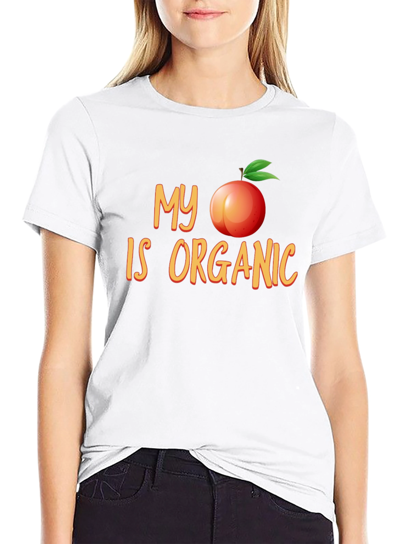 Black My Peach Is Organic Funny T-Shirt view 9