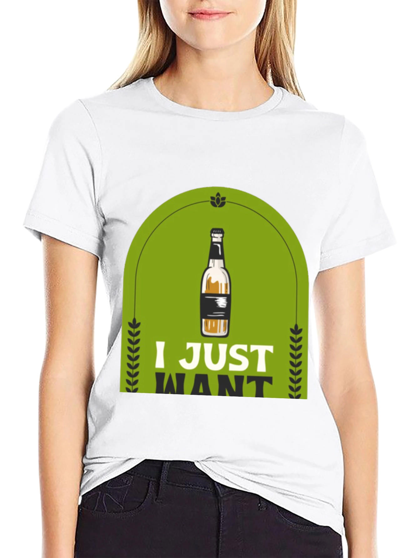 Black I Just Want Beer T-Shirt view 9