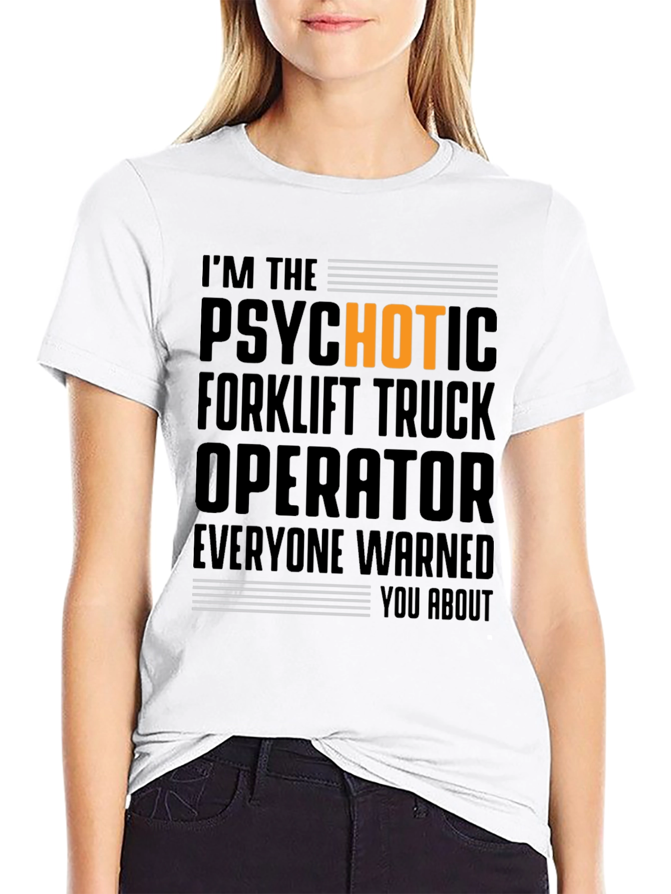 Black Psychotic Forklift Truck Operator Graphic T-Shirt view 9
