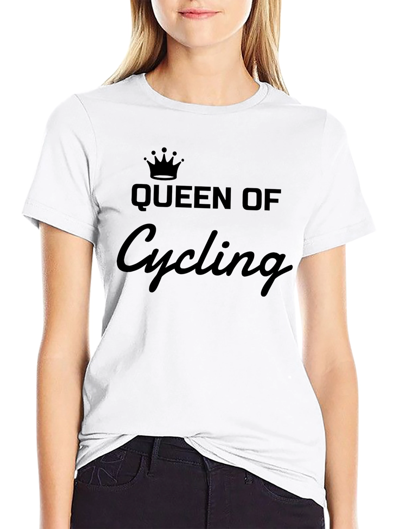 Black Queen of Cycling T-Shirt - Black view 9