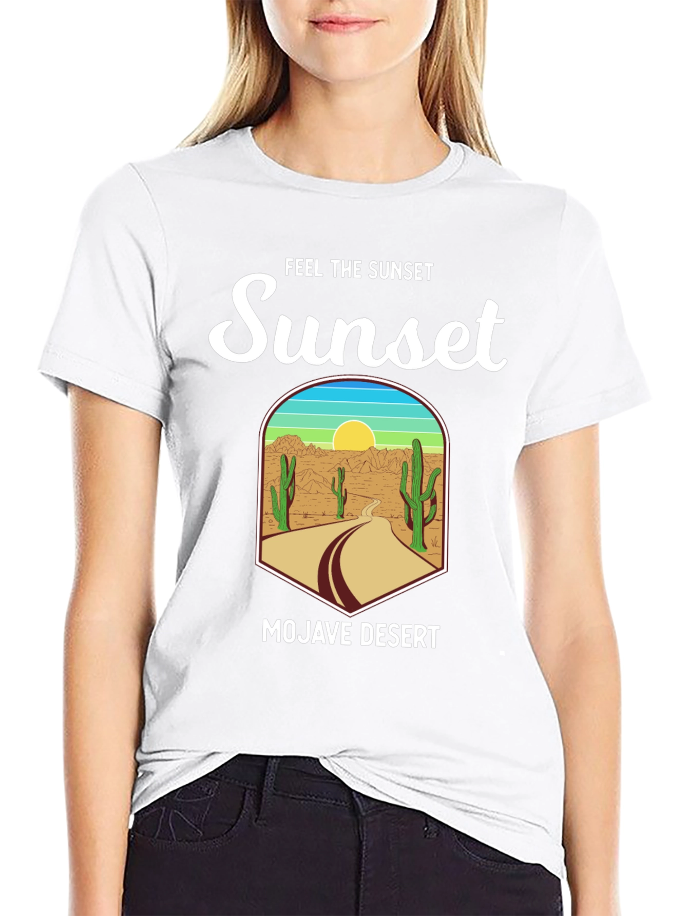 Black Mojave Desert Sunset Graphic Tee - Unisex view 9