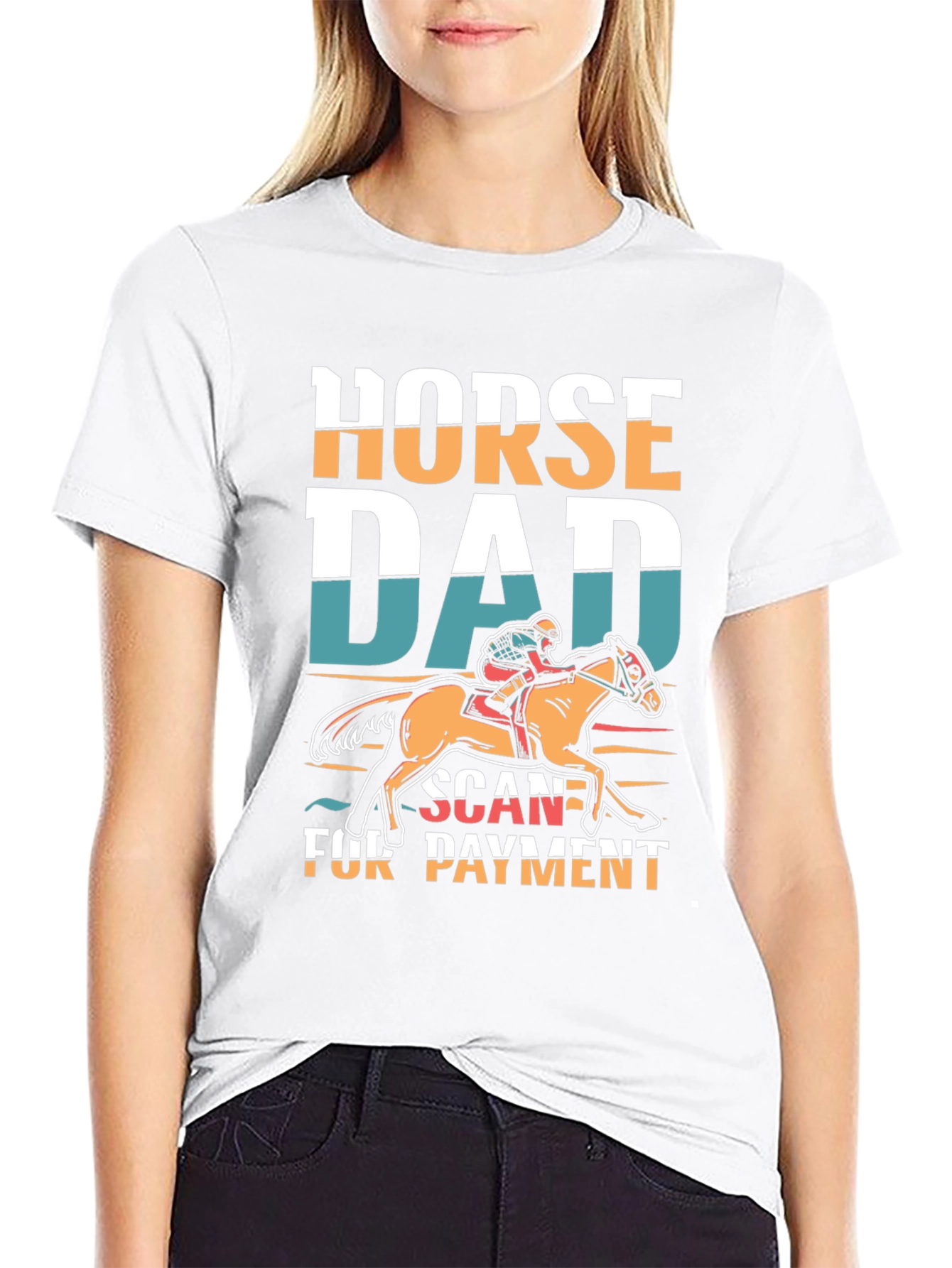 Black Horse Dad Scan For Payment Tee view 9