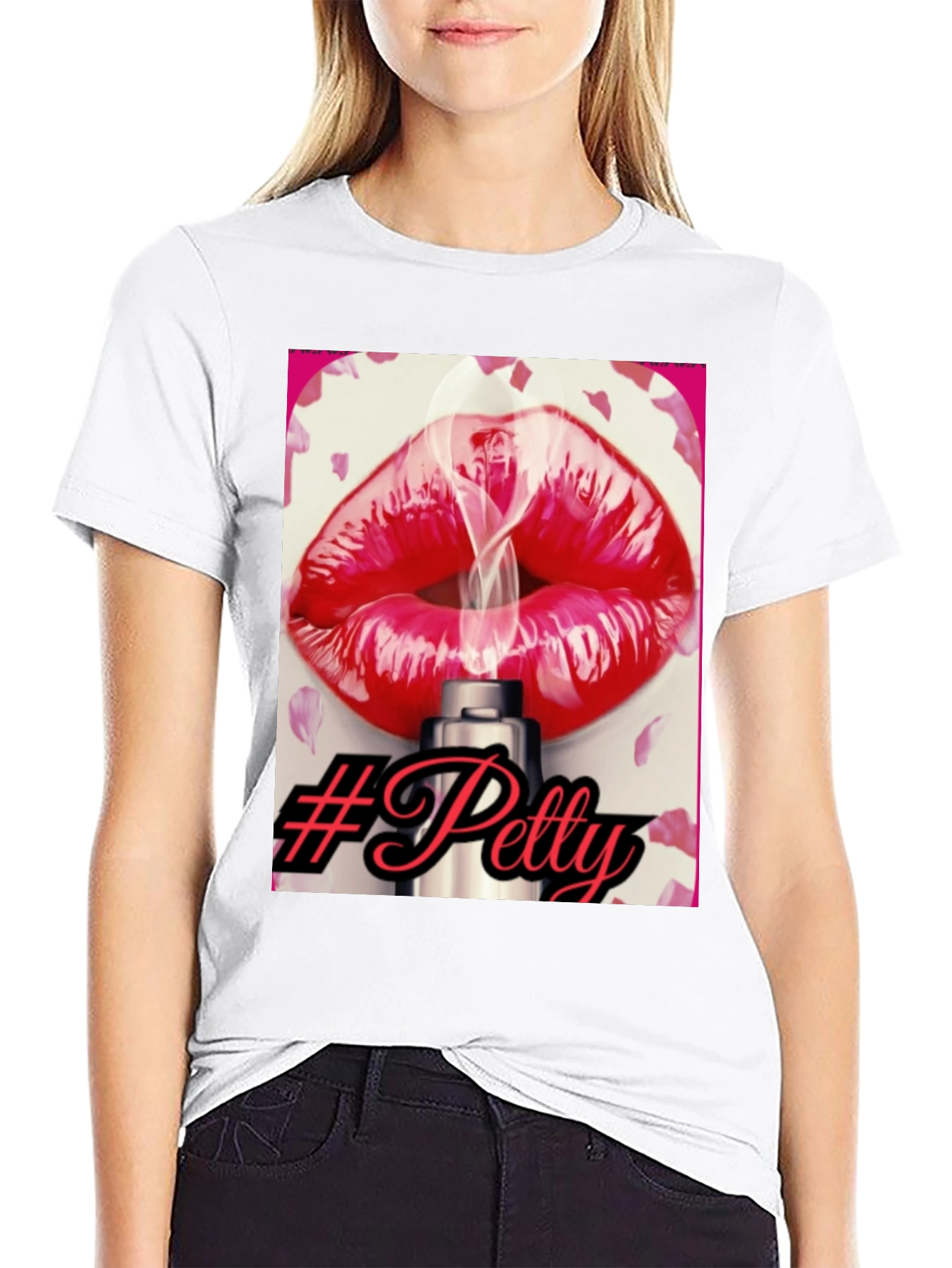 Black Petty Lips Graphic T-Shirt view 9