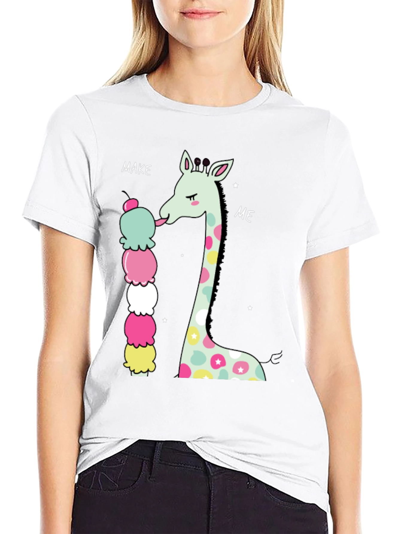 Black Giraffe Ice Cream Graphic T-Shirt view 9