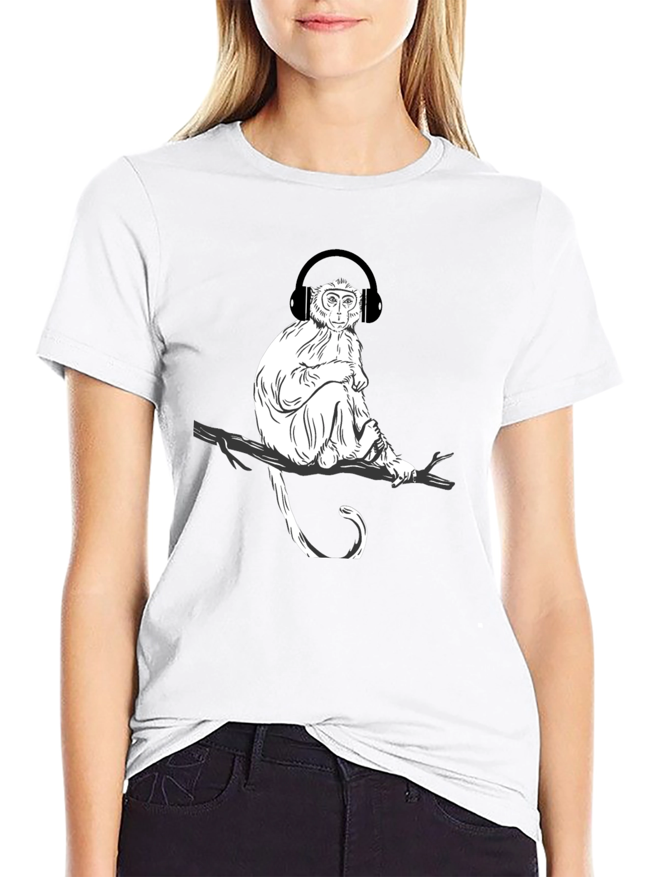 Black Monkey Music Graphic T-Shirt - Cool Casual Tee view 9