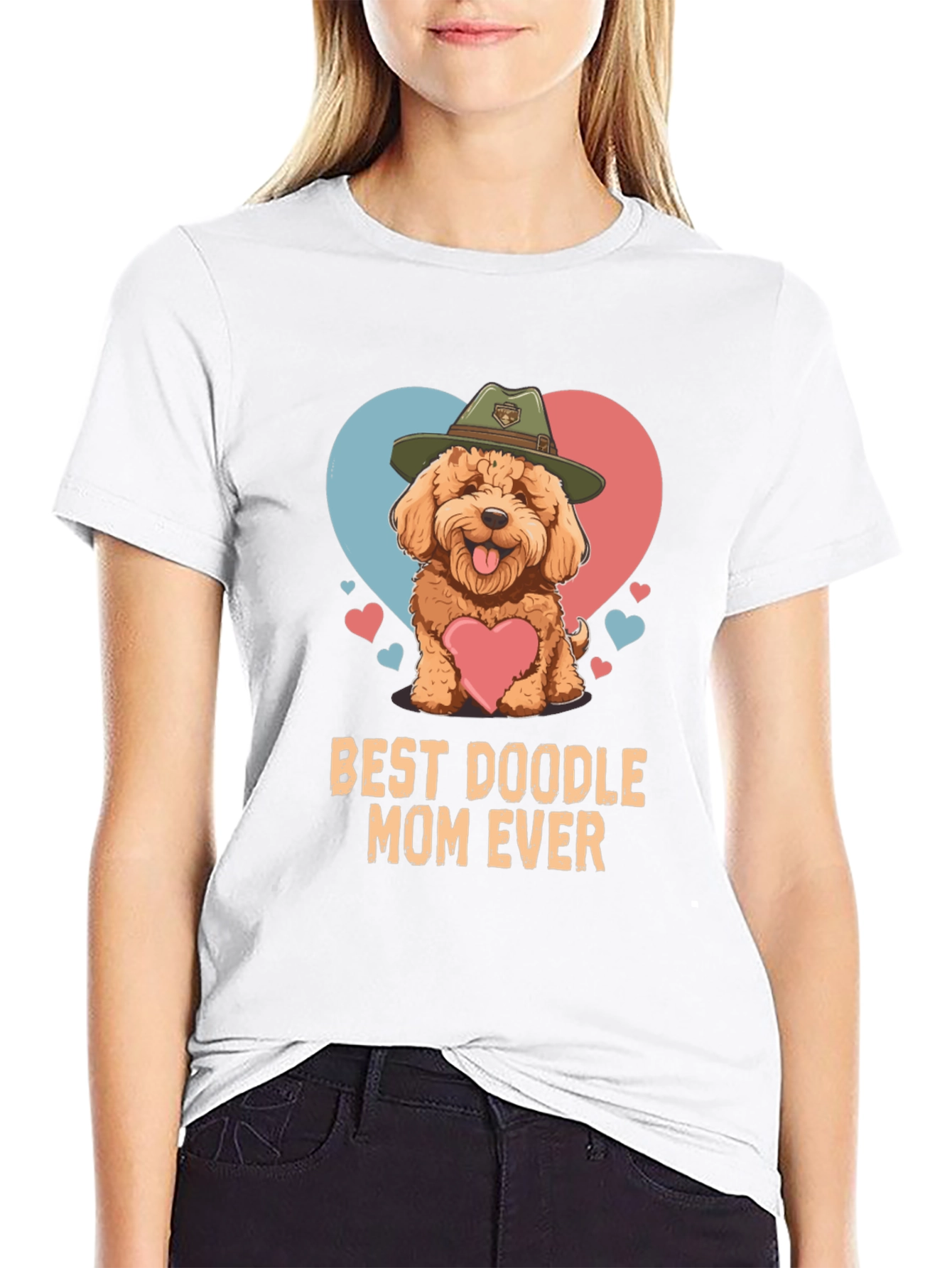 Black Best Doodle Mom Ever T-Shirt view 9