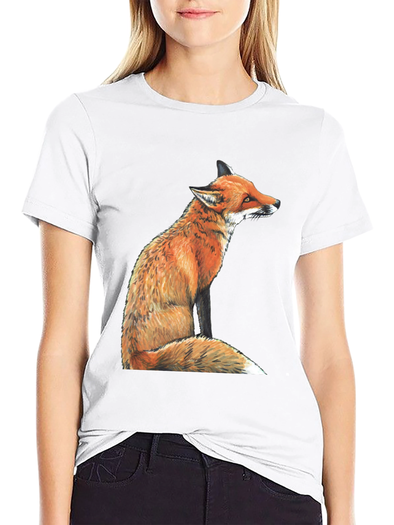 Black Fox Graphic T-Shirt - Unisex Black Tee view 9
