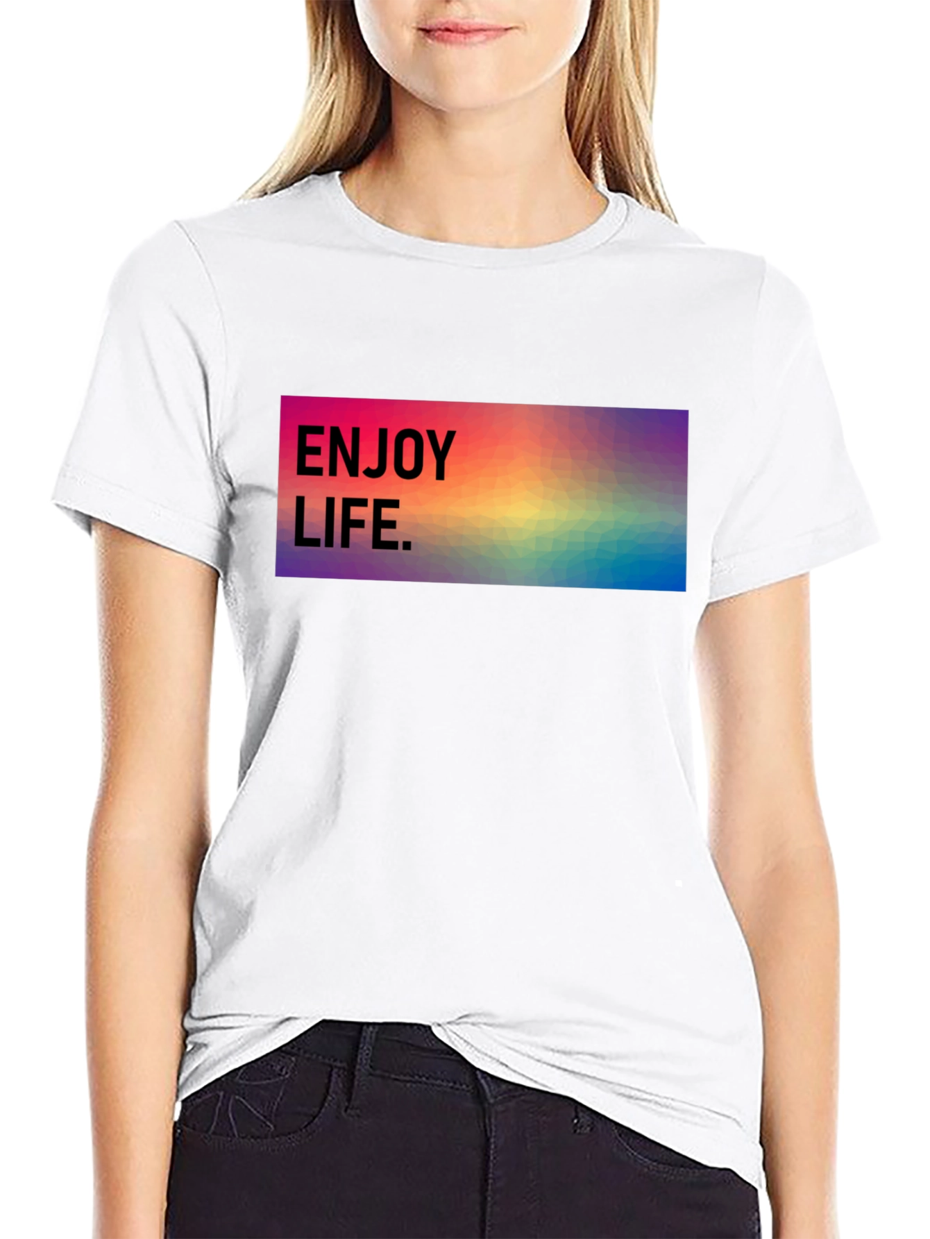 Black Enjoy Life Graphic Tee - Black view 9
