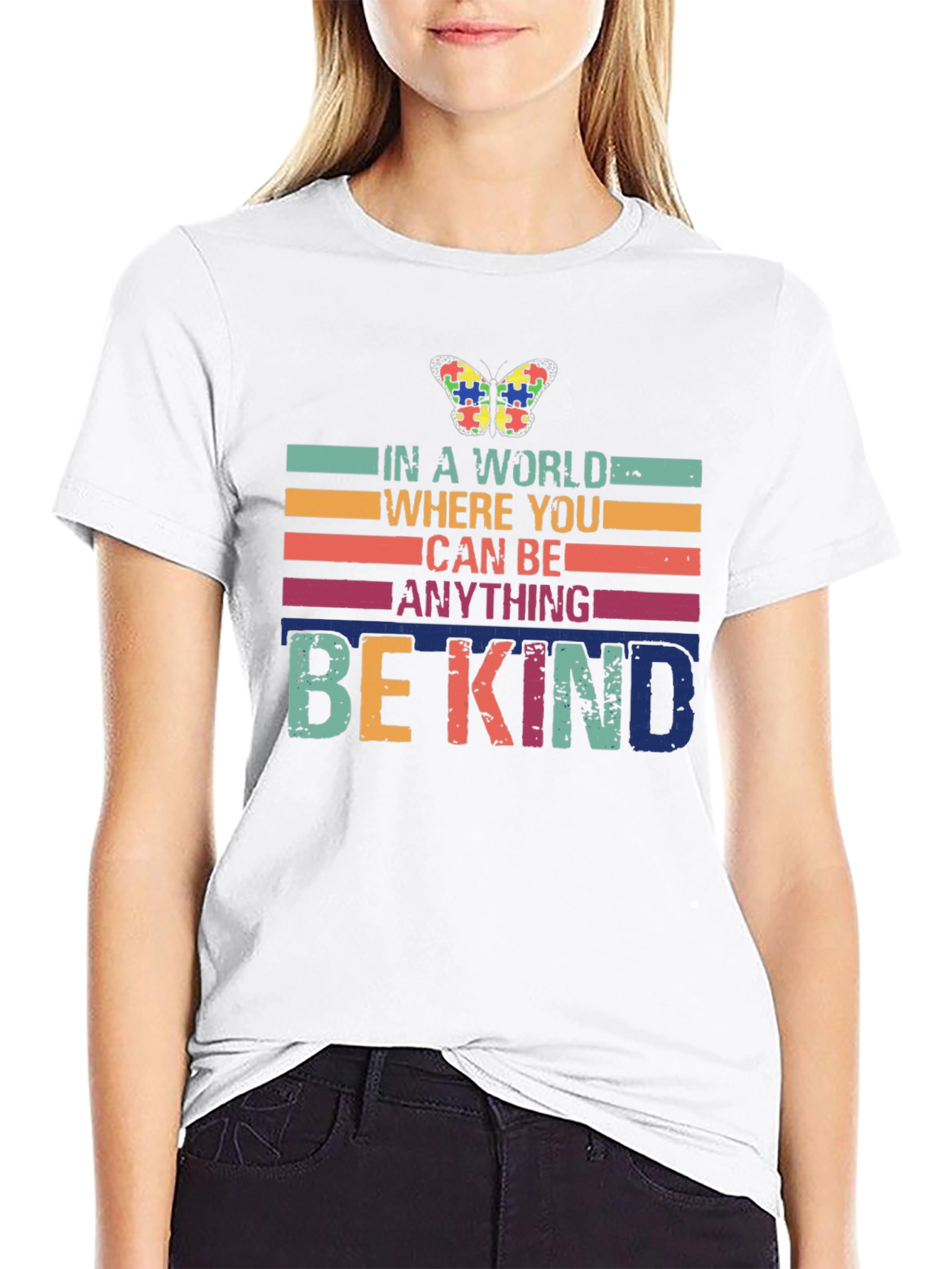 Black Be Kind Autism Awareness Graphic Tee view 9