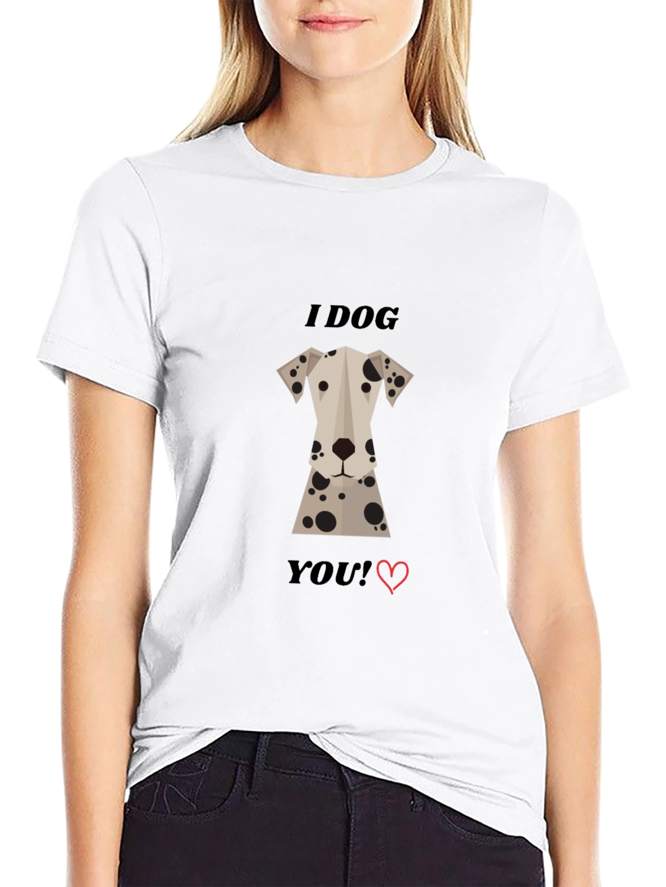 Black I Dog You! Dalmatian Graphic Tee - Black Cotton Blend view 9
