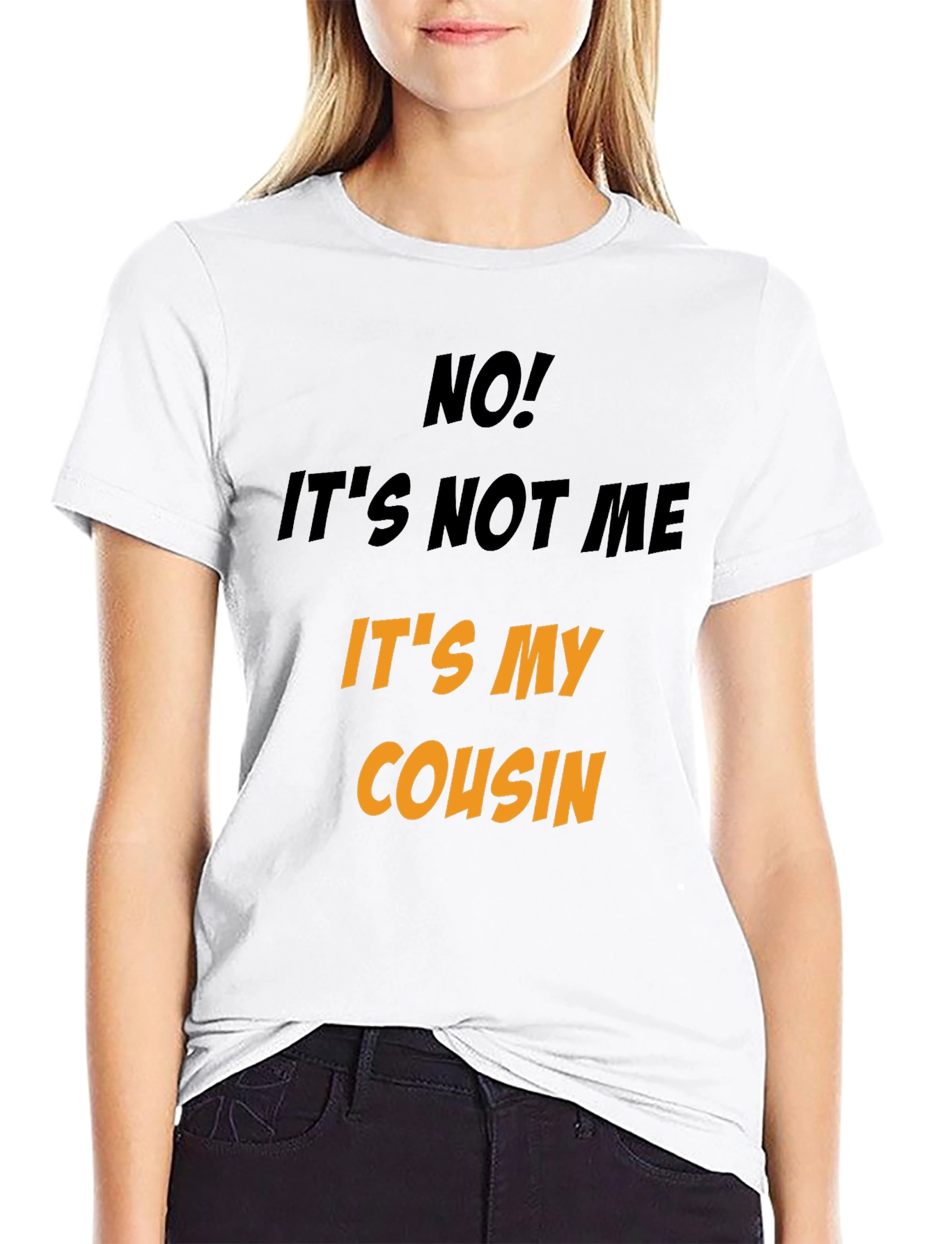 Black Funny "It's My Cousin" Graphic Tee view 9