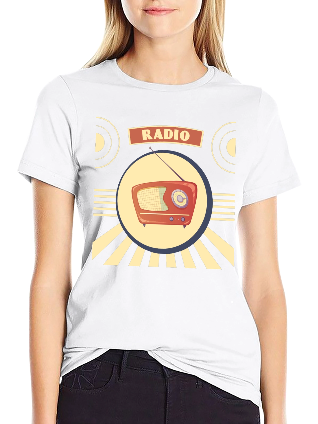 Black Retro Radio T-Shirt - Vintage Style Graphic Tee view 9