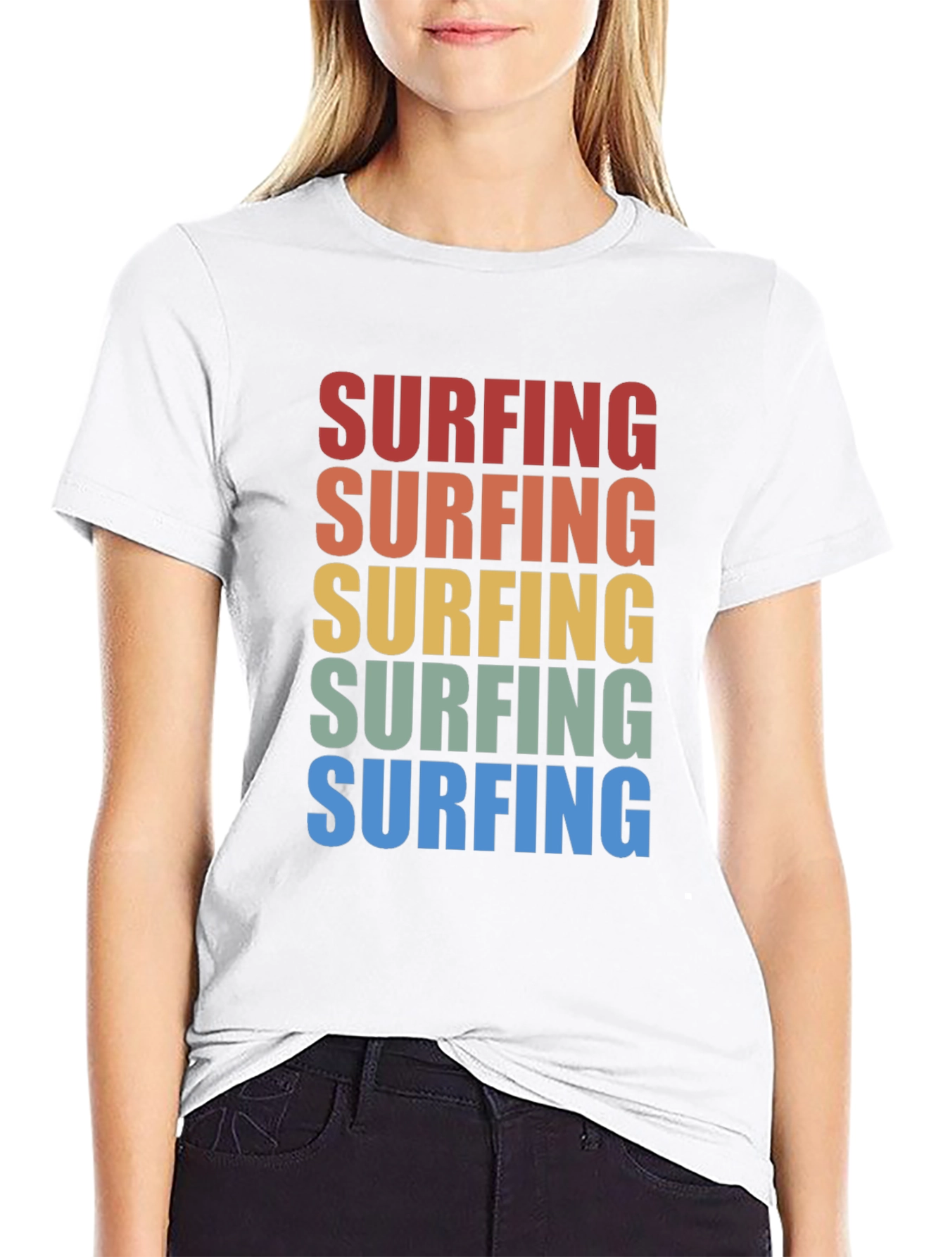 Black Retro Surfing T-Shirt - Vintage Style Surf Tee view 9