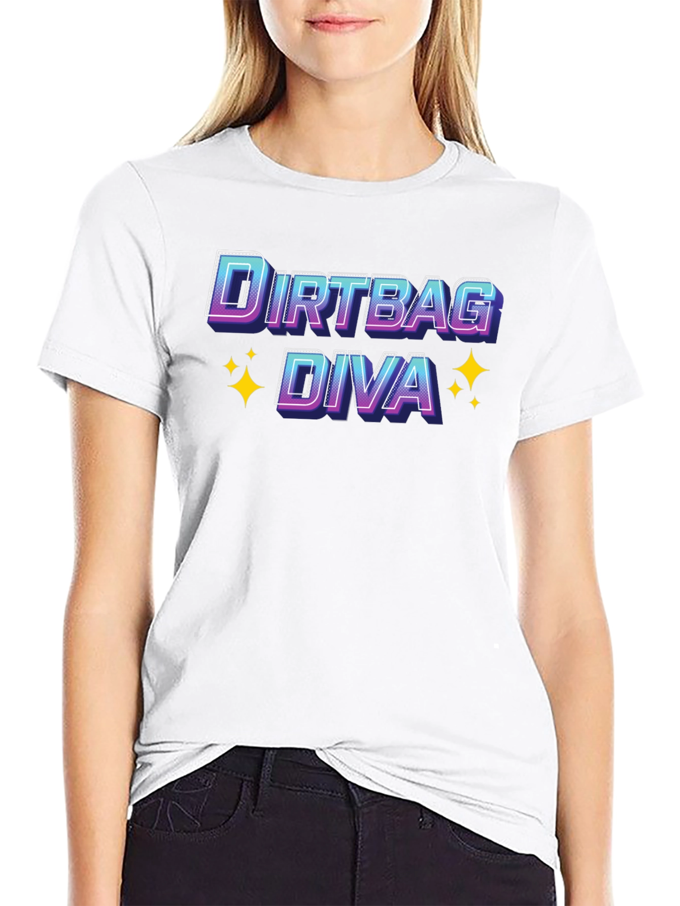 Black Dirtbag Diva T-Shirt - Novelty Graphic Tee view 9