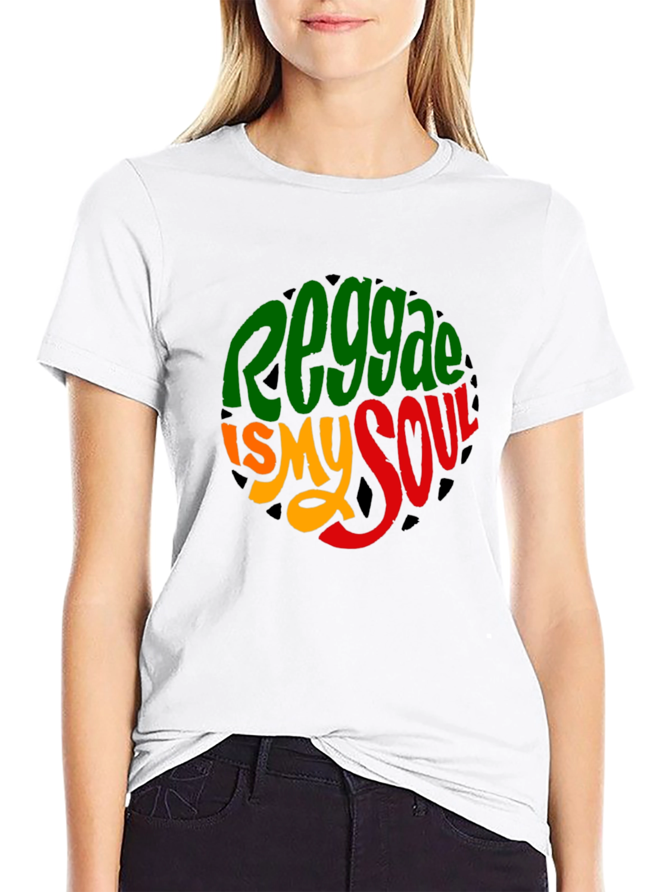 Black Reggae Is My Soul T-Shirt - Rasta Colors view 9