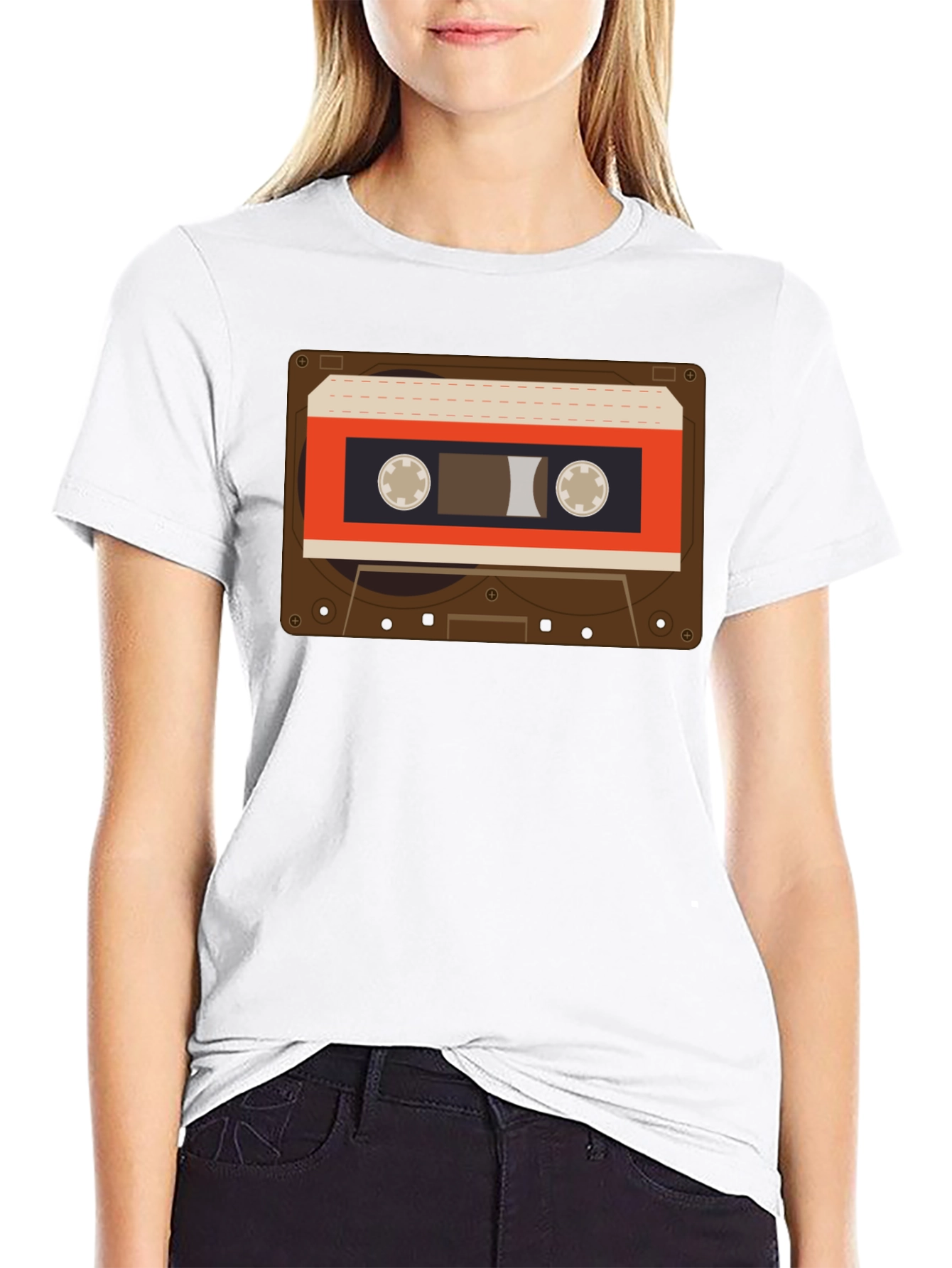 Black Retro Cassette Tape Graphic T-Shirt - Vintage Style view 9