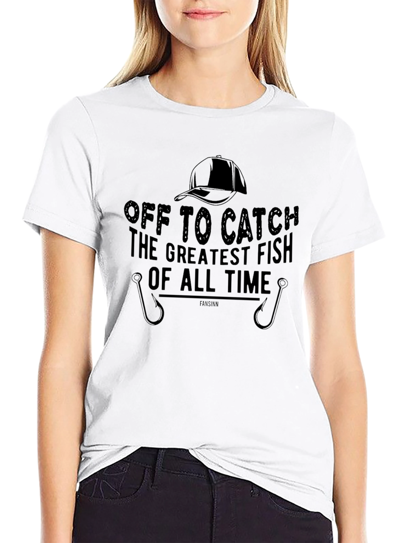 Black Fishing T-Shirt - Off to Catch the Greatest Fish of All Time view 9