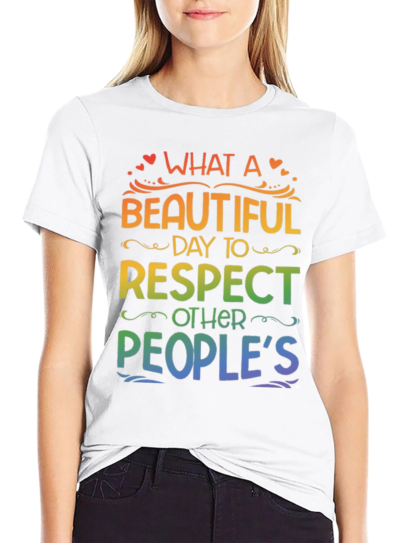 Black Rainbow Respect T-Shirt view 9