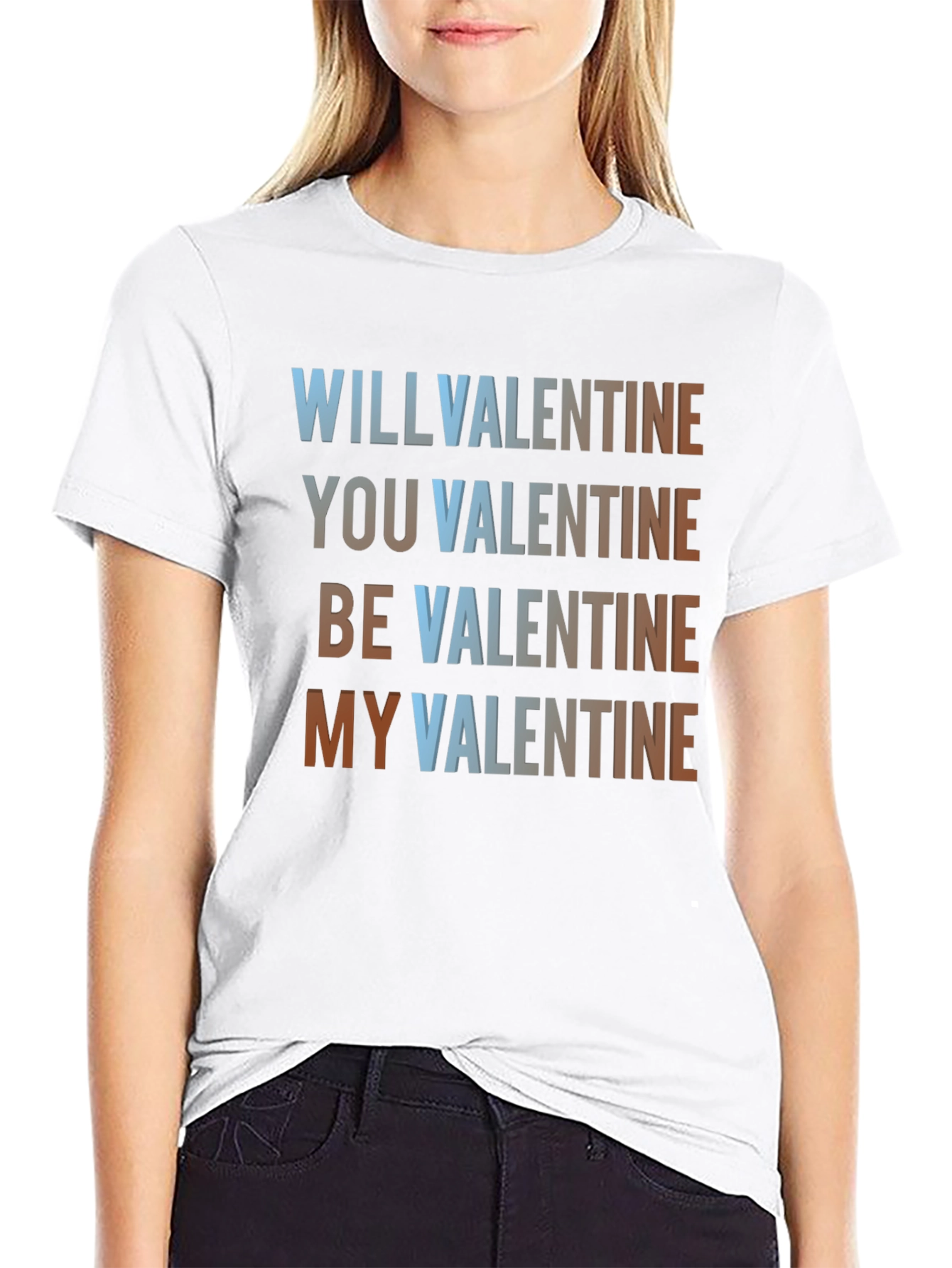 Black Valentine's Day T-Shirt: Will You Be My Valentine? view 9